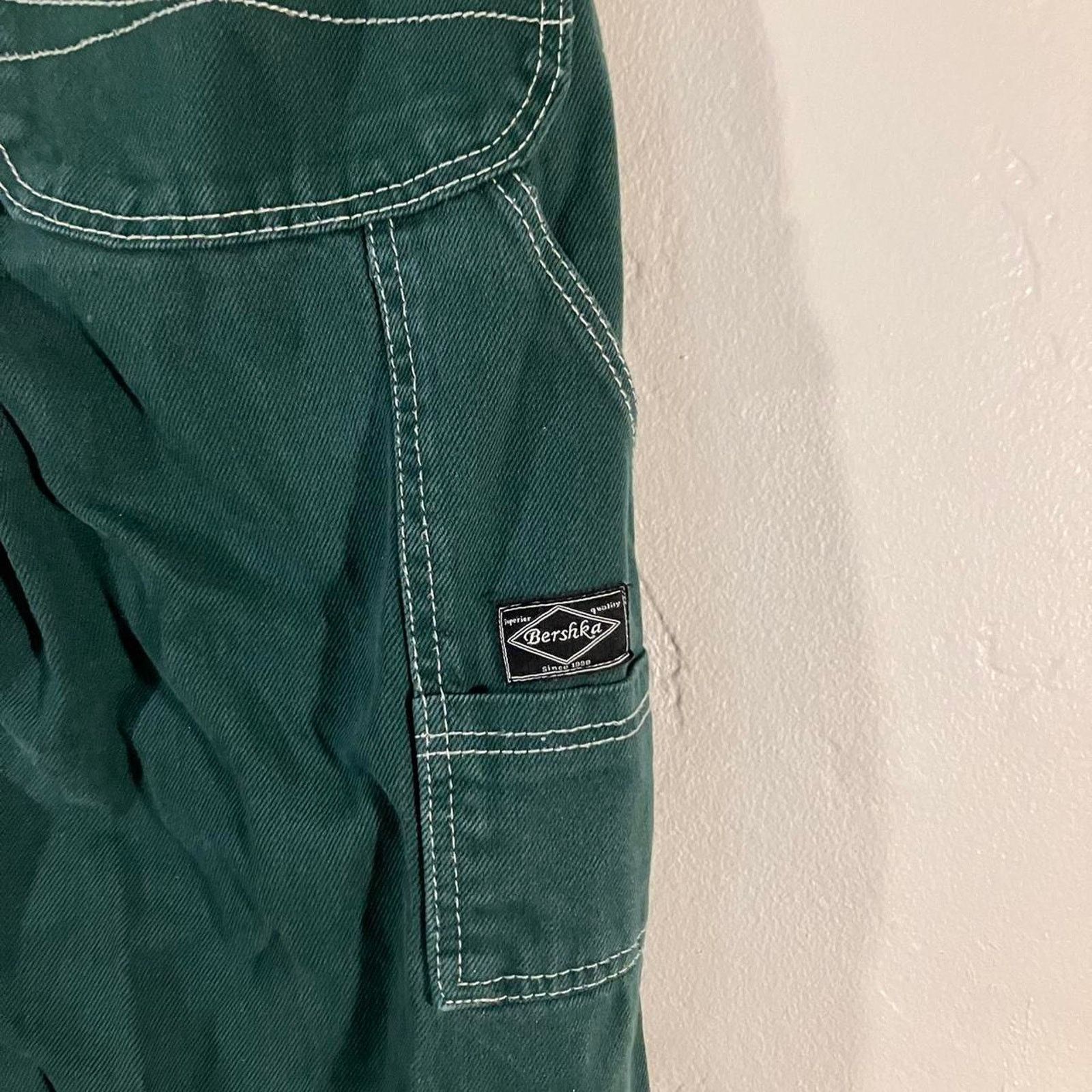 Bershka Bershka Forest Green Carpenter Workwear Pants Size 27" / US 4 / IT 40 - 5 Thumbnail