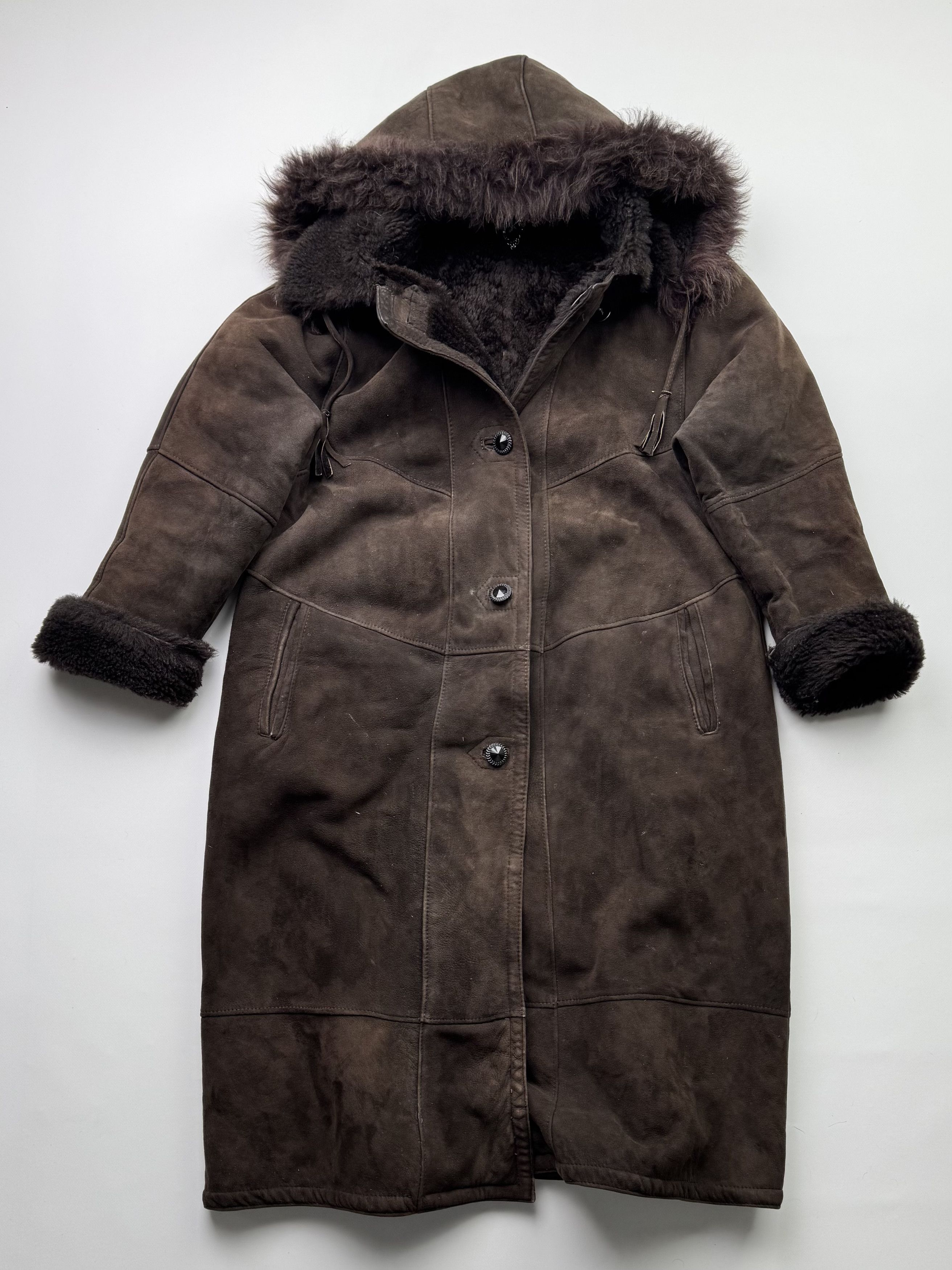 Vintage Vintage Real Sheepskin Hooded Coat B524(V22)E2 Size M / US 6-8 / IT 42-44 - 1 Thumbnail