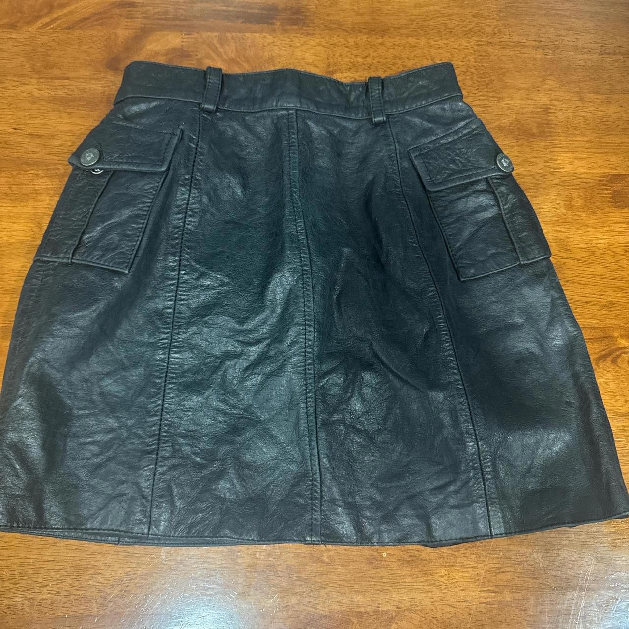 Designer Versace Jeans Couture Black Leather Mini Skirt Size 28" / US 6 / IT 42 - 3 Thumbnail