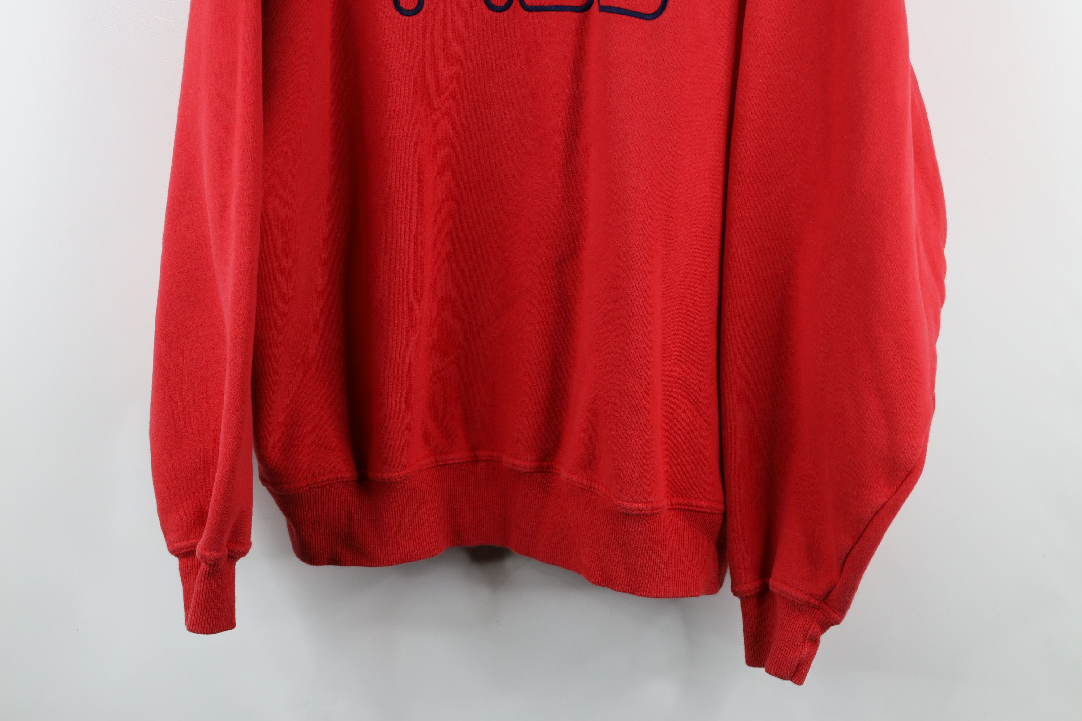 Vintage Vintage 90s FILA Spell Out Big Logo Crewneck Sweatshirt Red Size US L / EU 52-54 / 3 - 3 Thumbnail