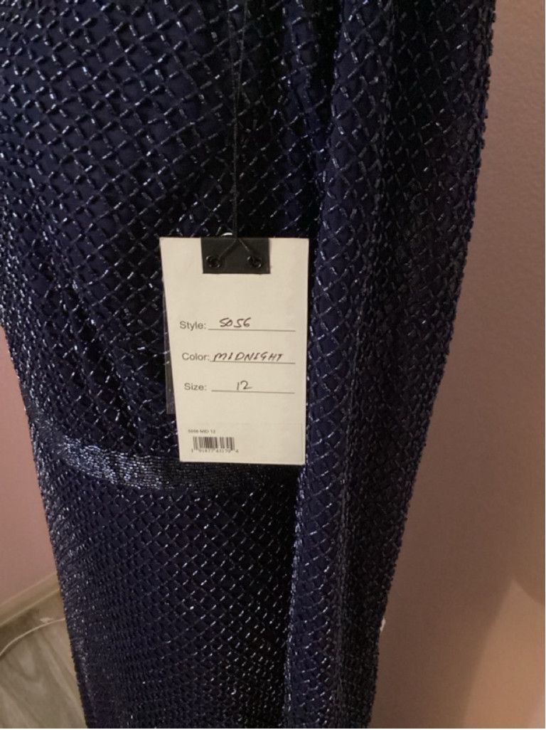 Mac Duggal Women's Mac Duggal Blue Long Sleeve Gown Size 12 Size XL / US 12-14 / IT 48-50 - 5 Thumbnail
