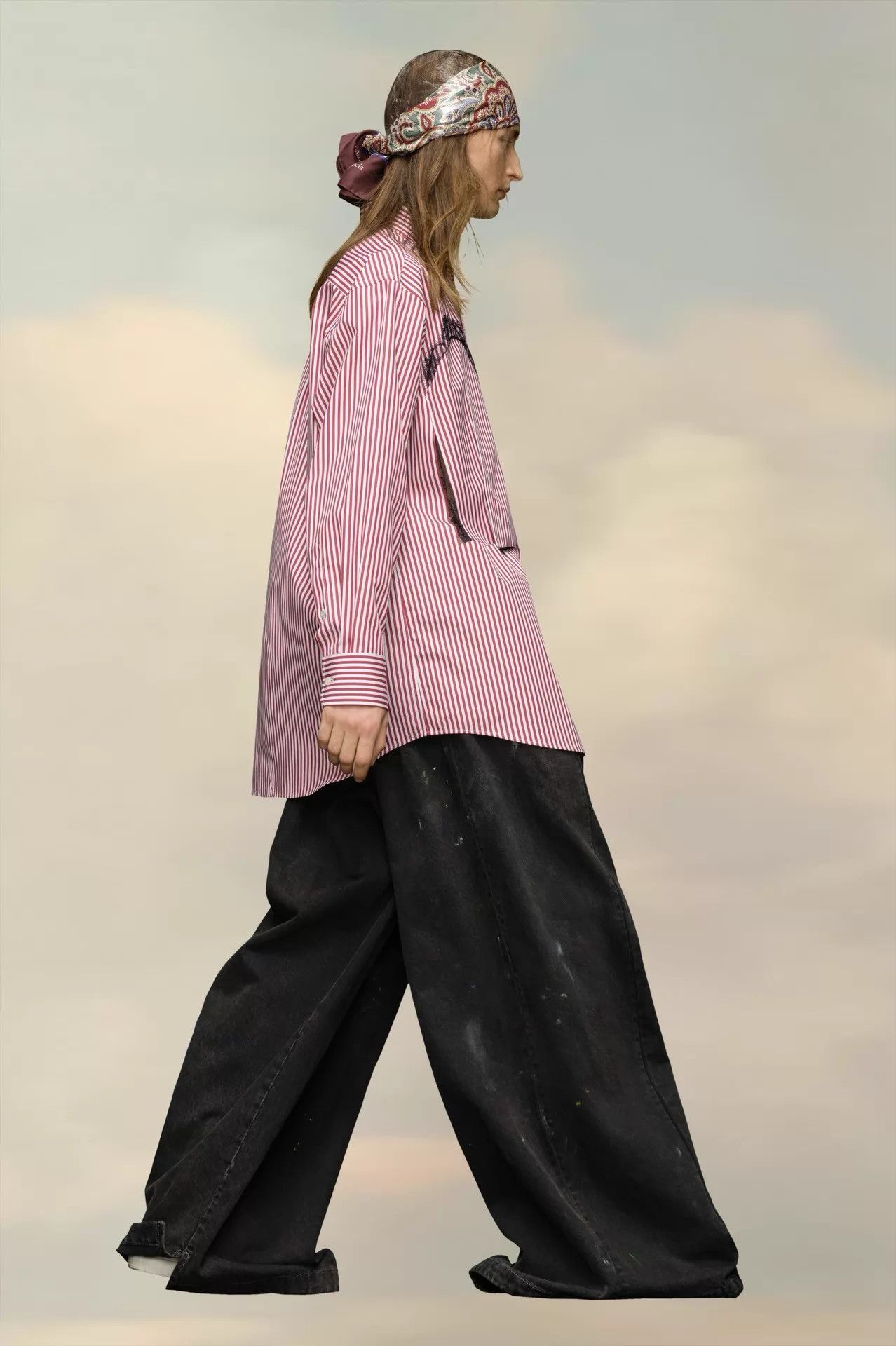Maison Margiela Maison Margiela F/W22 Striped Paneled Collared Shirt 41 Size US M / EU 48-50 / 2 - 9 Thumbnail