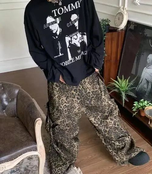 Japanese Brand × Vintage Leopard print paratrooper pleated cargo wide-leg pants Size US 32 / EU 48 - 3 Thumbnail