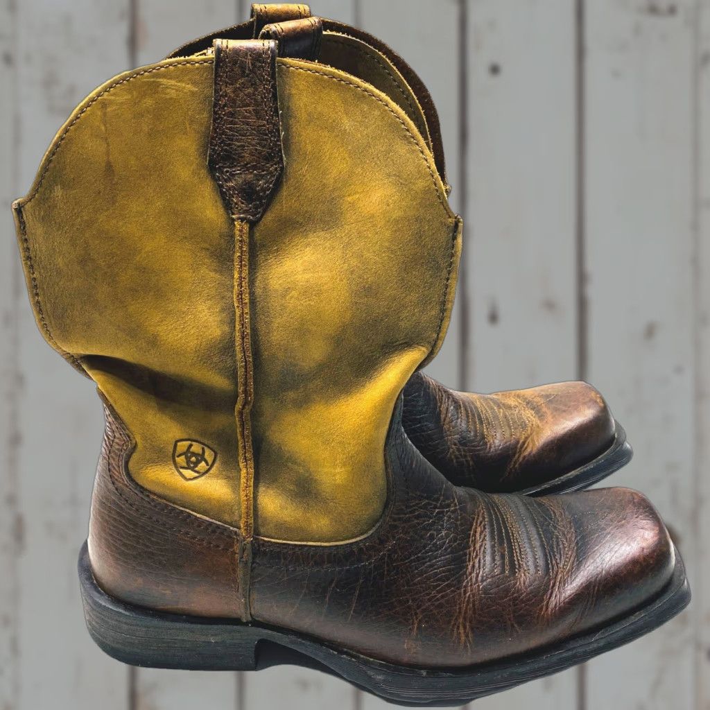 Ariat VINTAGE ARIAT Rambler Western Boots Men’s 9D Square Toe Earth Brown 1259 Size US 9 / EU 42 - 1 Thumbnail