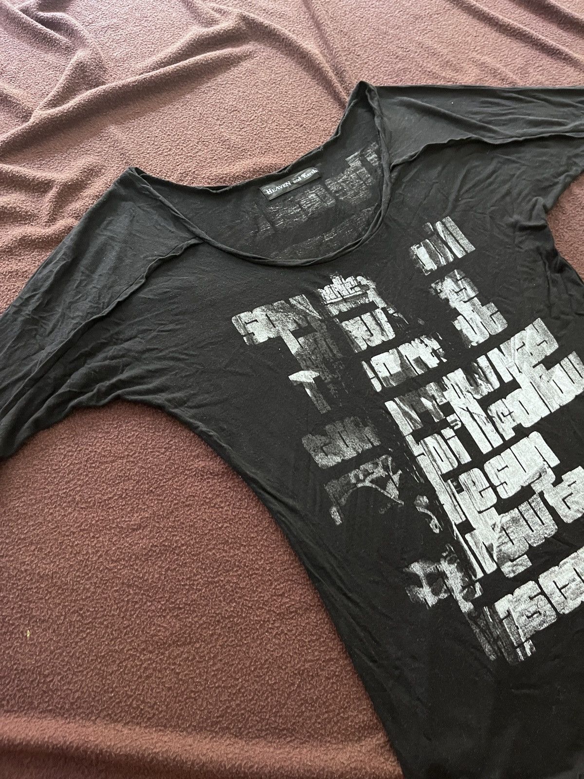 Japanese Brand HEAVEN AND EARTH 1980s POEM TEE Size US M / EU 48-50 / 2 - 4 Thumbnail