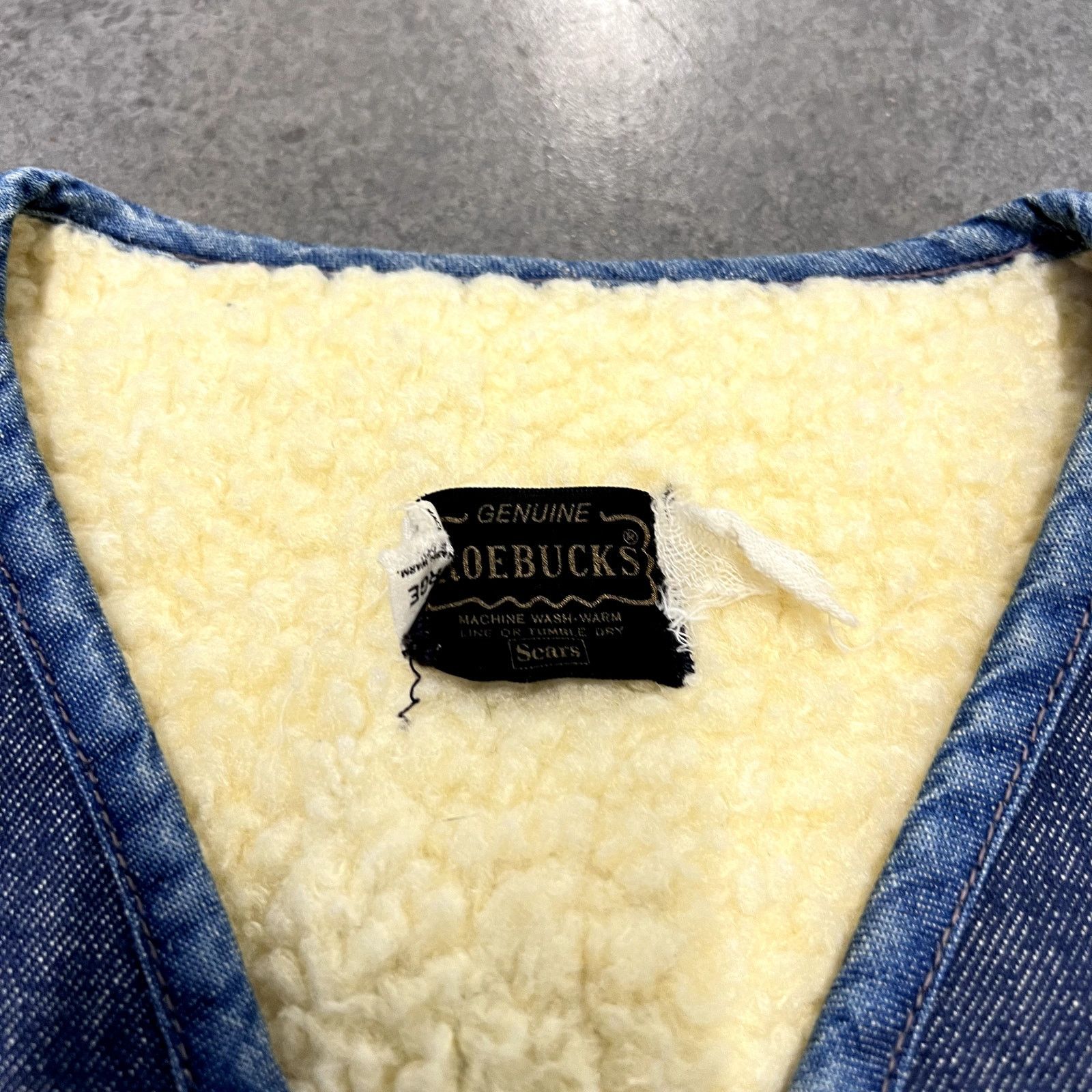 Vintage Vintage Roebucks Sherpa Lined Denim Vest Sz XL Size US XL / EU 56 / 4 - 3 Thumbnail