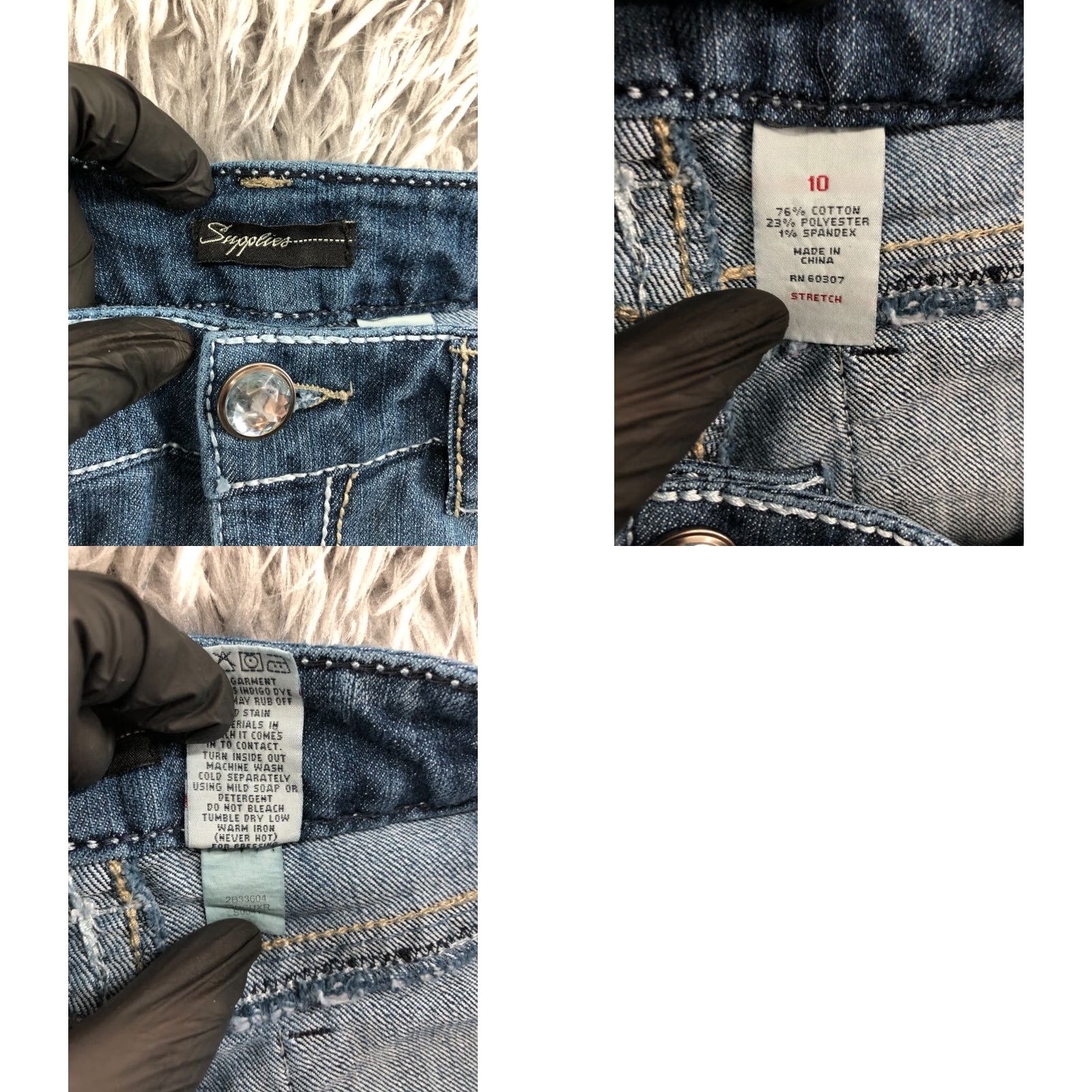 Vintage Supplies Jeans Bootcut Size 10 Womens Medium Wash Blue Rhinestone Flaw Size 32" / US 10 / IT 46 - 9 Thumbnail