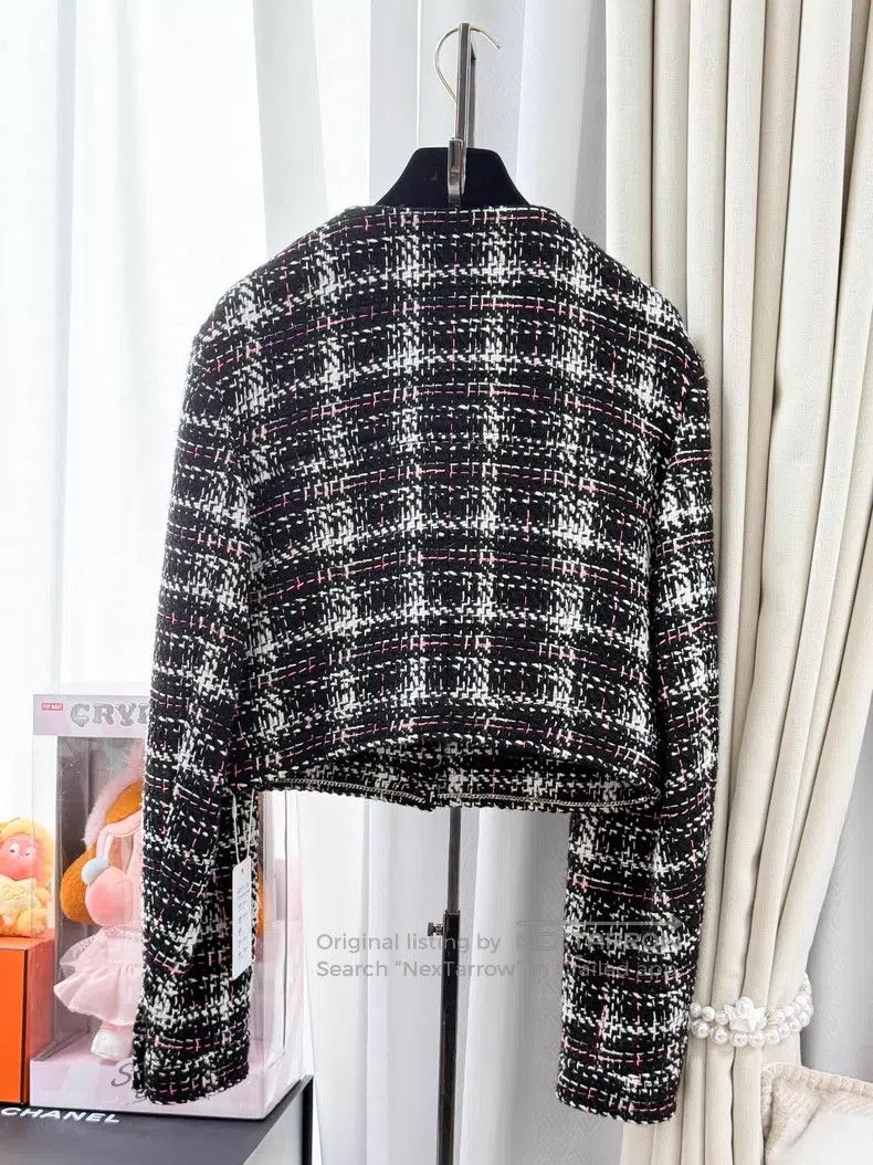 Chanel Chanel Color-matched plaid woven short tweed long-sleeved Size S / US 4 / IT 40 - 3 Thumbnail