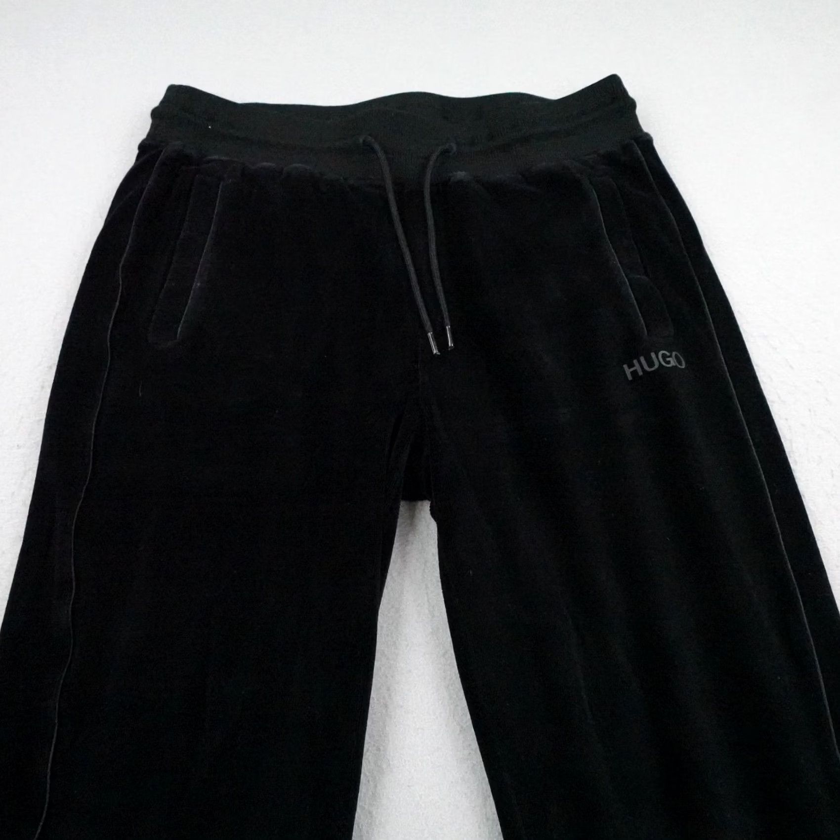 Hugo Boss HUGO BOSS Pants Mens M Black Velour Jogger Sweatpants Sweatpants Tracksuit Sweatpants Size 40R - 2 Thumbnail