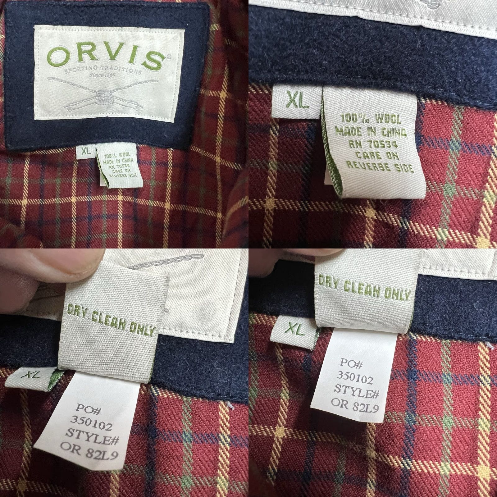 Orvis Orvis 100% Wool Full Zip Chore Coat Jacket Men's XL Blue Leather Trim EUC Size US XL / EU 56 / 4 - 8 Thumbnail