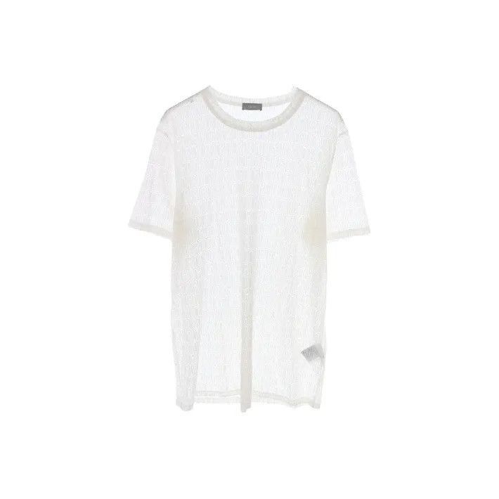 Dior Dior Dior Artistic Signature Sheer White T-Shirt 0079-2507 Size US L / EU 52-54 / 3 - 1 Thumbnail