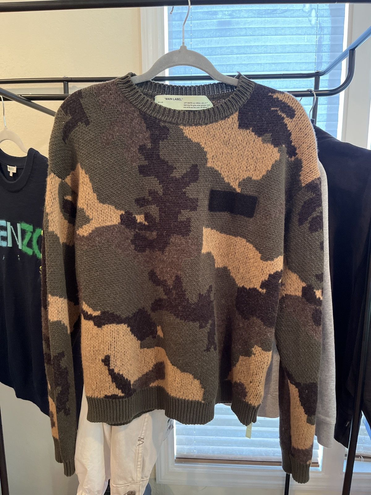 Image of Off White Off-White Knit Sweater in Camo, Men's (Size Small)