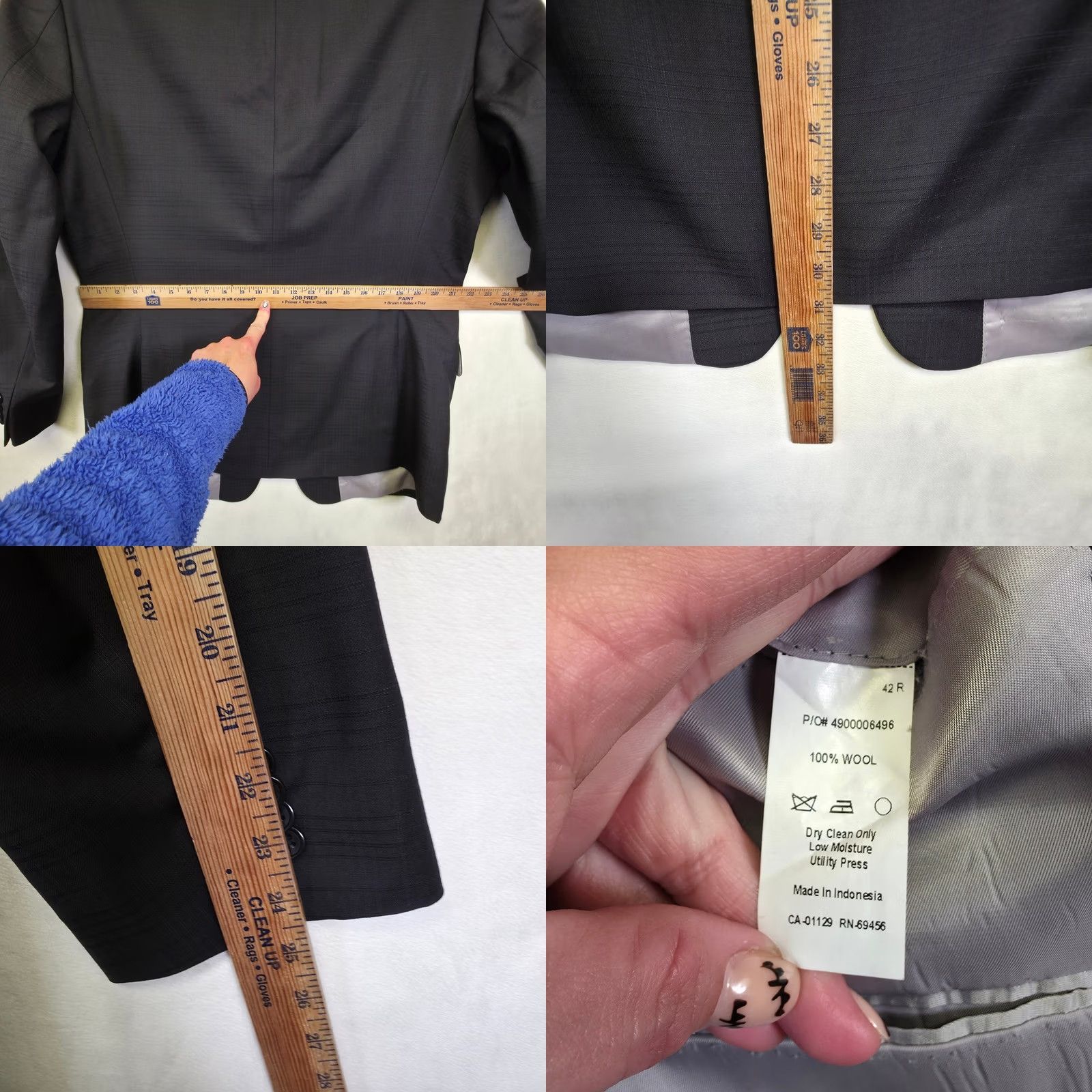 Vintage Michael Kors Blazer Mens 42R Black Wool Sport Coat Classic Formal Office Preppy Size 42R - 8 Thumbnail