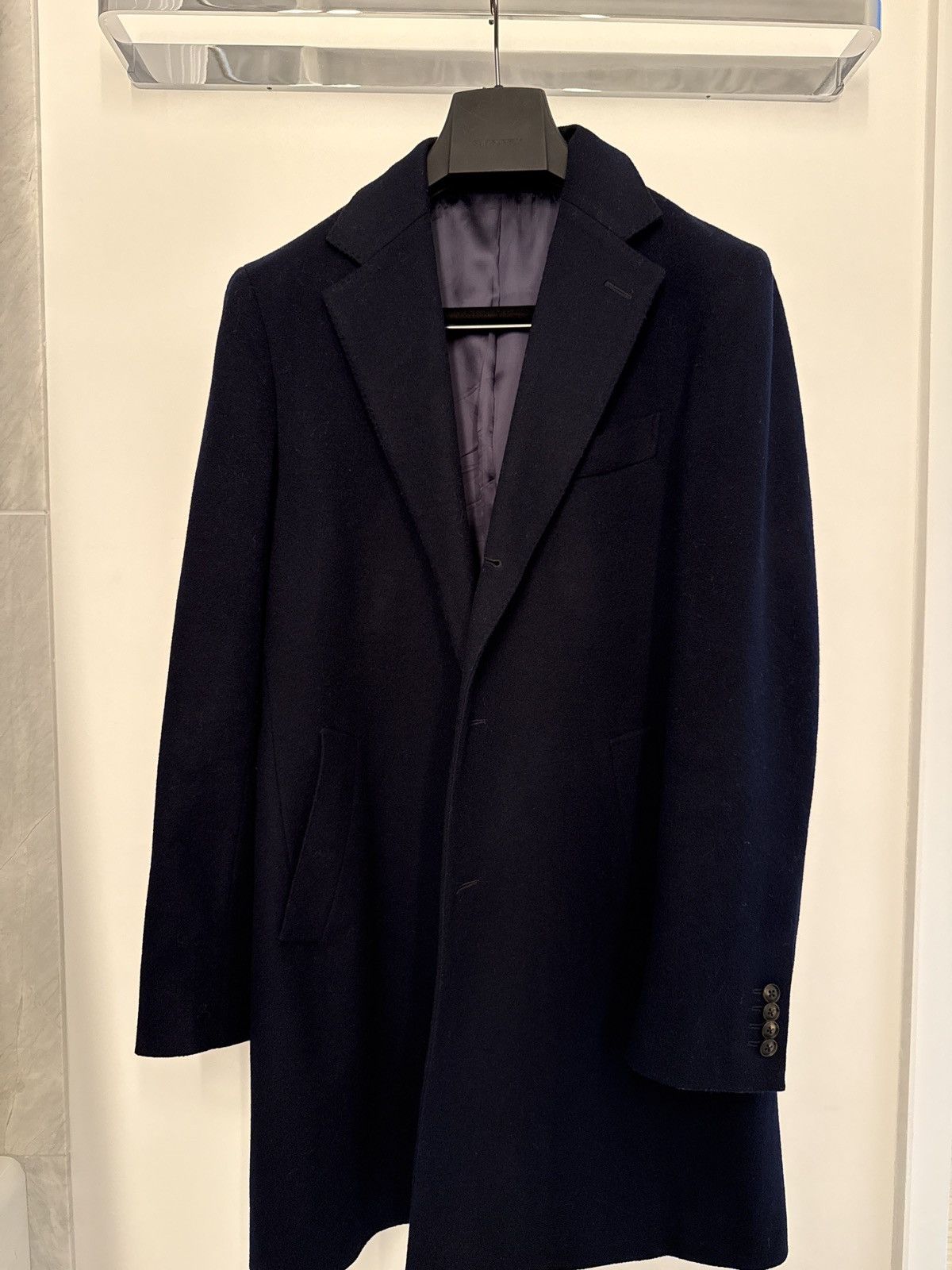 Suitsupply Suitsupply Navy Overcoat Size US S / EU 44-46 / 1 - 1 Thumbnail