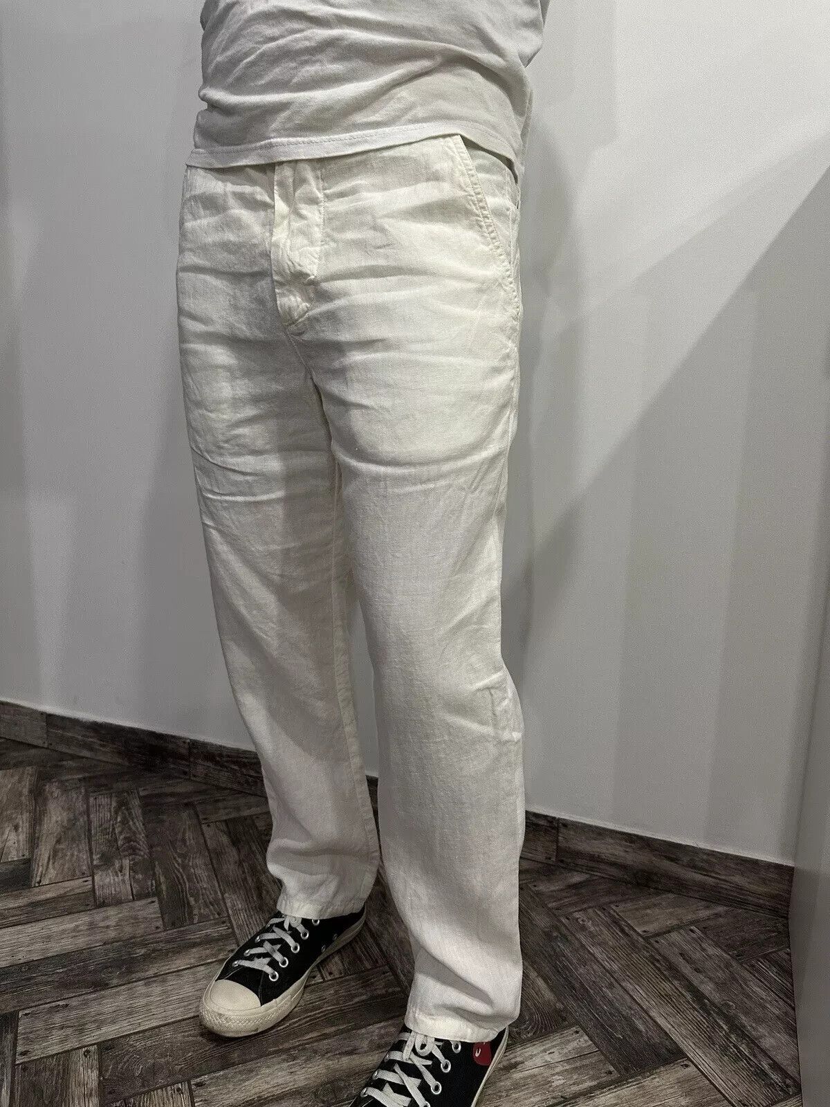 Trussardi Trussardi Jeans Beige Linen Lino Men's Casual Italy Pants Size US 30 / EU 46 - 3 Thumbnail