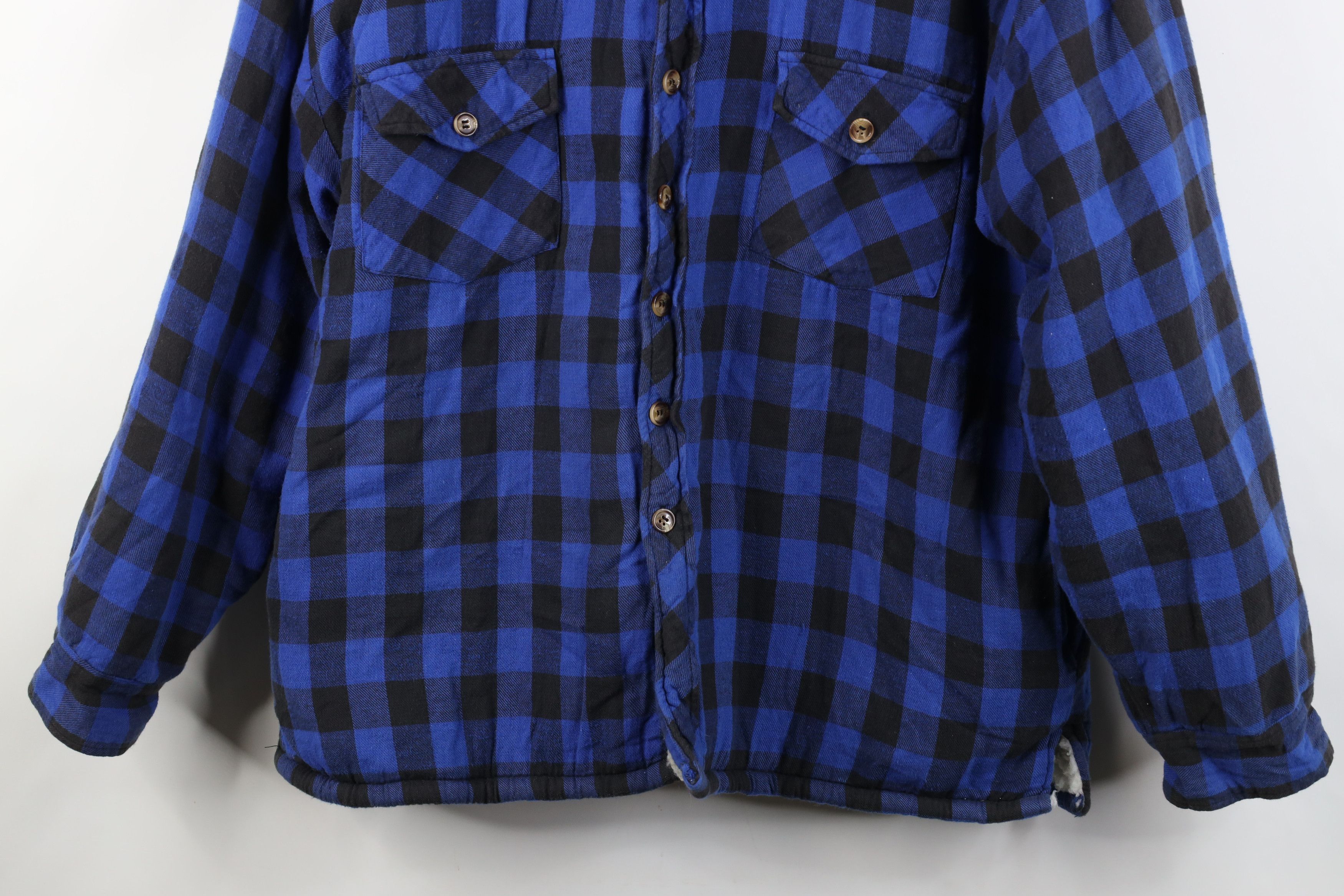 Vintage Vintage 90s Streetwear Lined Hooded Flannel Shirt Jacket Size US XL / EU 56 / 4 - 3 Thumbnail