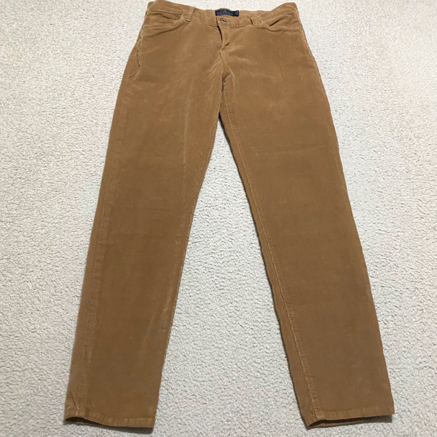 Lucky Brand Lucky Brand Womens Jeans Brown Corduroy Sofia Skinny Mid Rise 12 Adult Regular 29in Inseam 30in Waist 5-Pocket Stretch Corduroy Brown Jeans Women Size 34" / US 12 / IT 48 - 2 Thumbnail