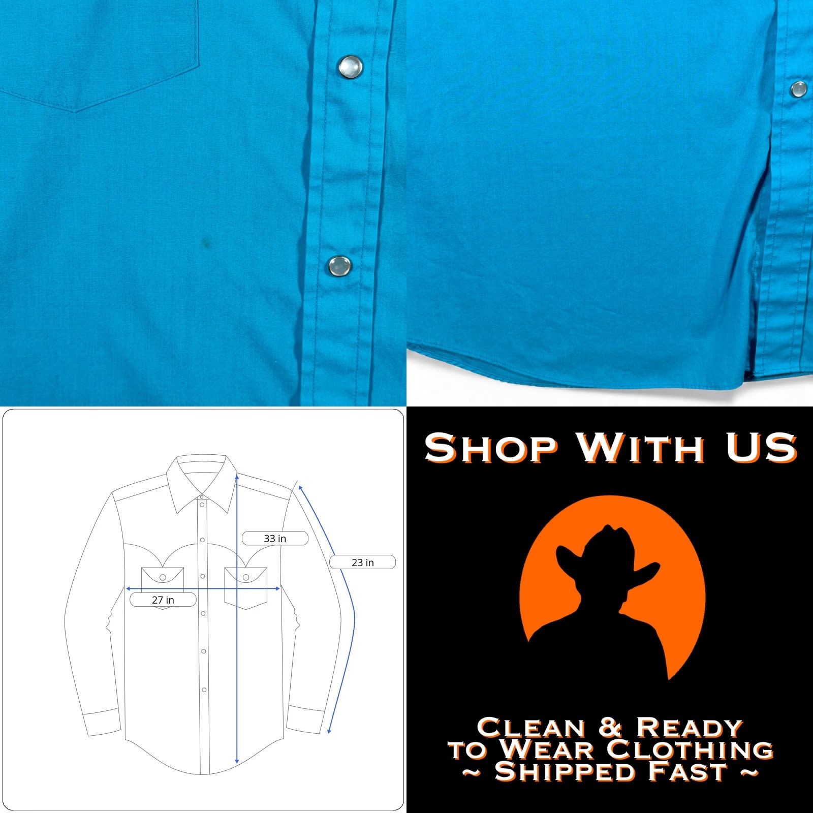 Vintage VINTAGE Sheplers Western Shirt Adult 2XL 2XL Blue Pearl Snap Cowboy Rodeo 90s Shirt Mens Size US XXL / EU 58 / 5 - 8 Thumbnail