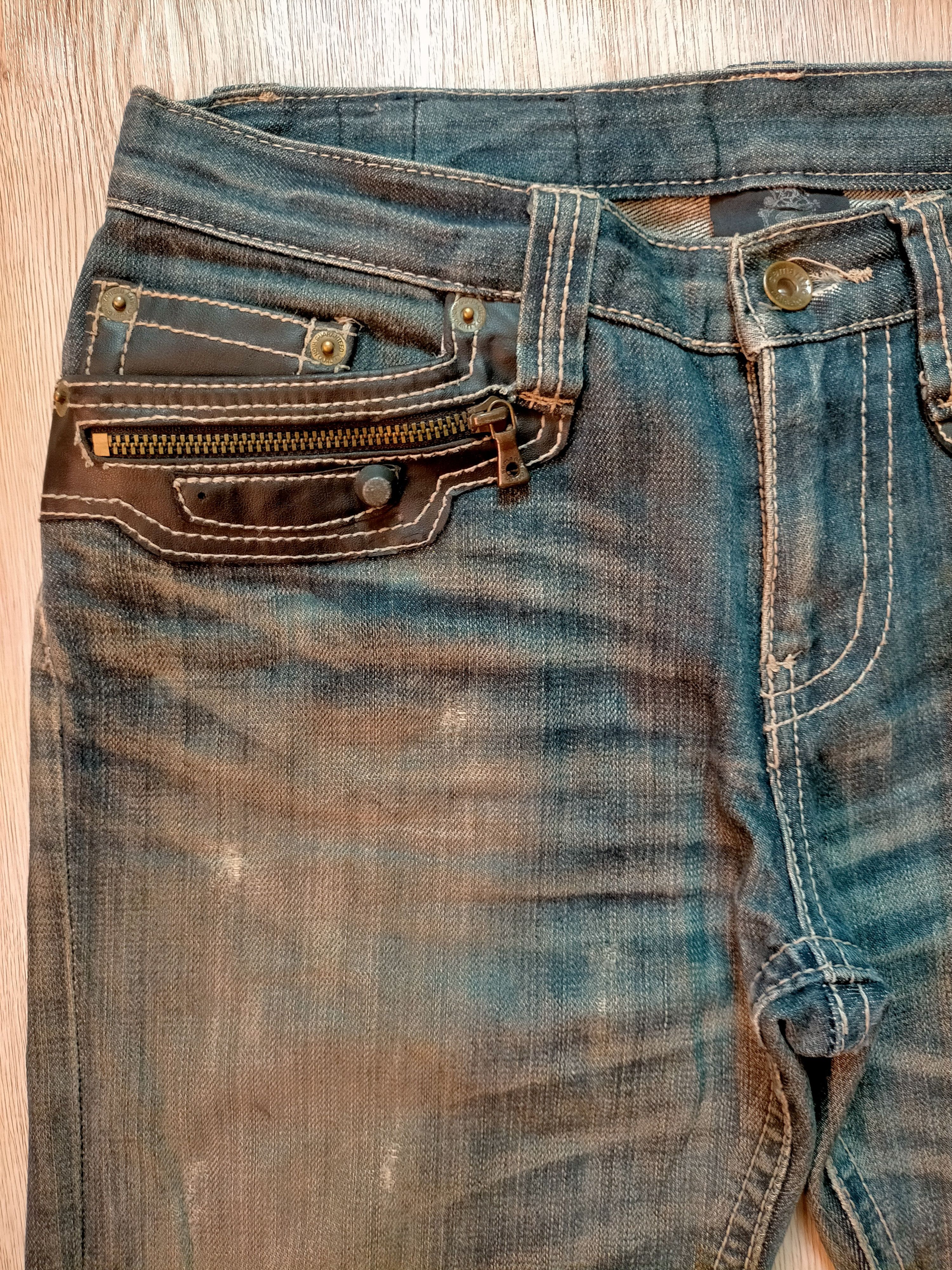 If Six Was Nine × Japanese Brand Flare Jeans Semantic Design Leather pocket Boot cut Denim Size US 31 - 4 Thumbnail