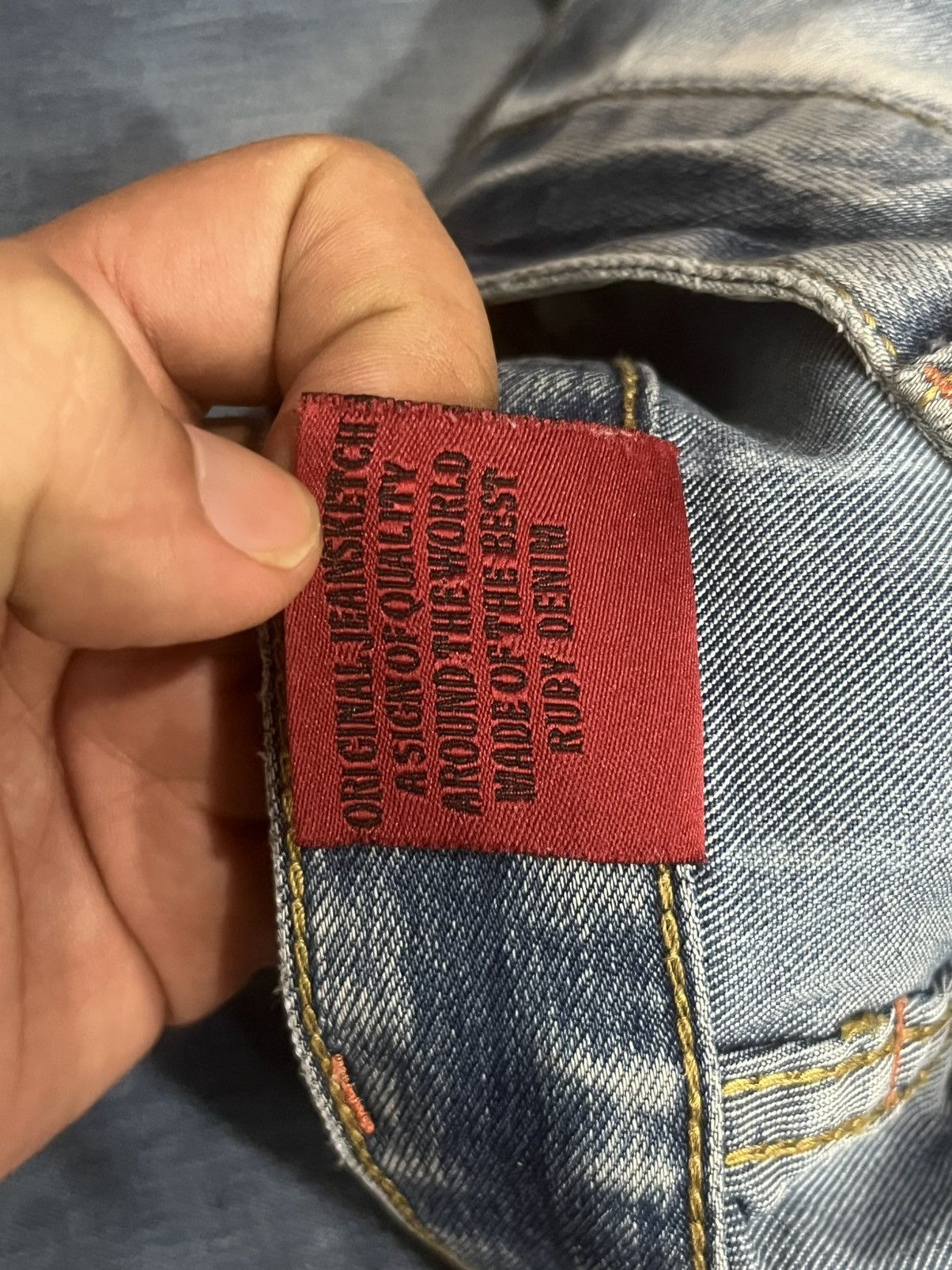 Tornado Mart ⚡️Flare⚡️Vintage Japanese Brand Ruby Denim Whisker Blue Jeans Size US 32 / EU 48 - 16 Thumbnail