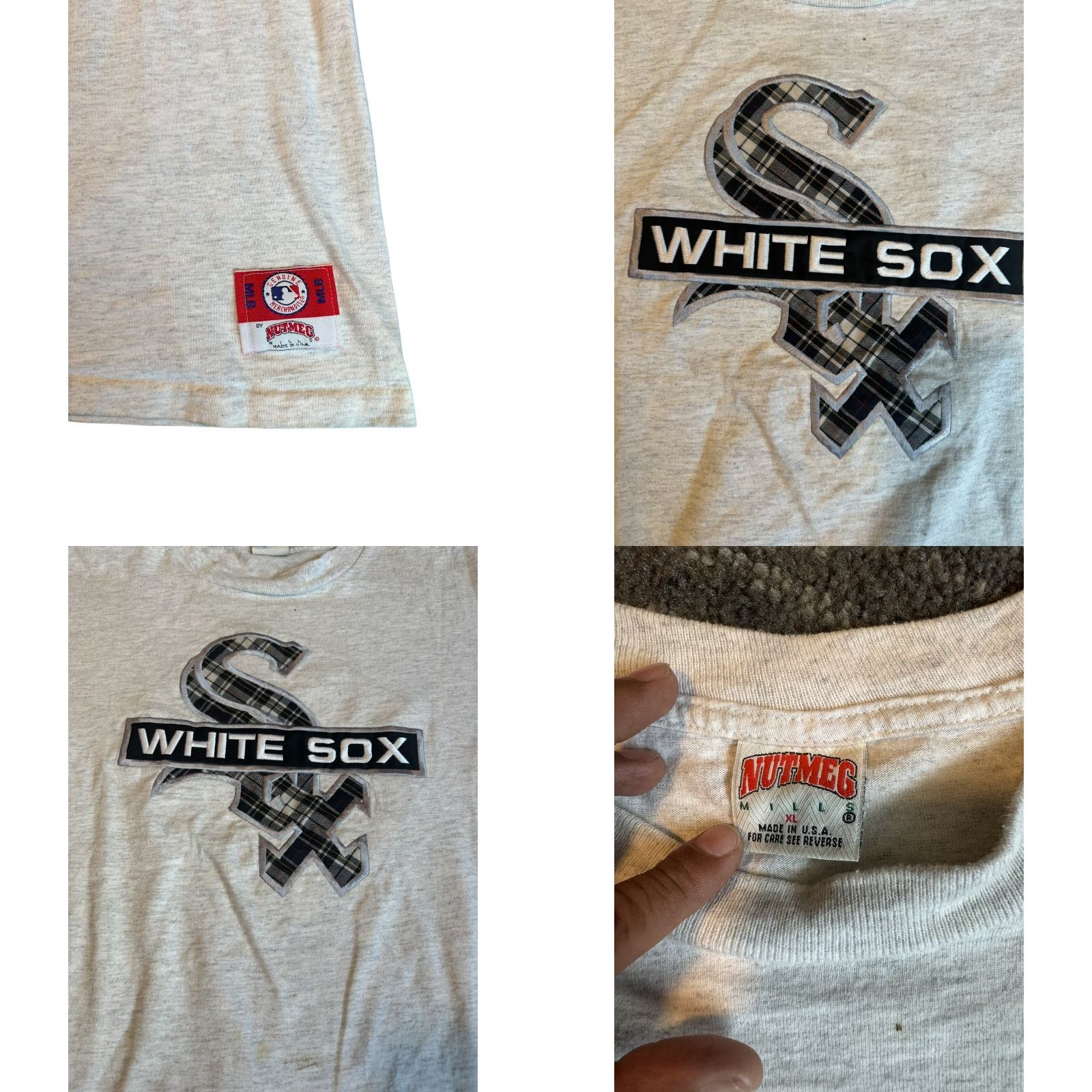 Nutmeg VINTAGE Nutmeg MLB Chicago White Sox T Shirt Mens XL Gray 1990s Graphic Tee Baseball Rare Design Mens Size US XL / EU 56 / 4 - 8 Thumbnail
