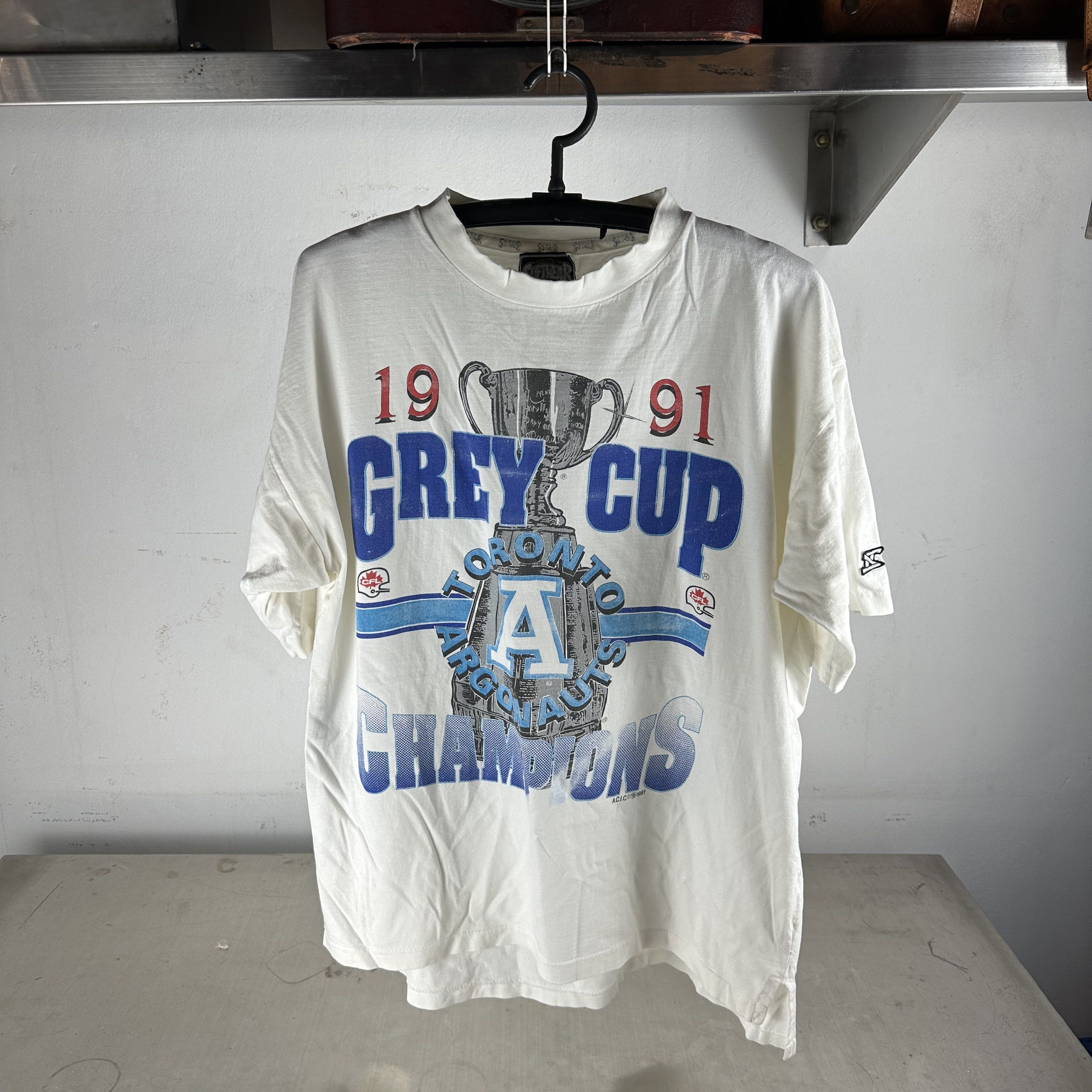 Vintage 1991 Toronto Argonauts CFL Grey Cup Champions T-Shirt Size US XL / EU 56 / 4 - 1 Thumbnail