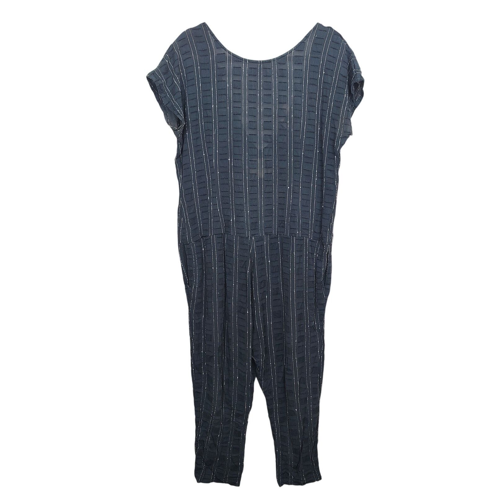Other Ace & Jig Jumpsuit Womens XS Navy Blue Textured Short Sleeve Size 26" / US 2 / IT 38 - 1 Thumbnail