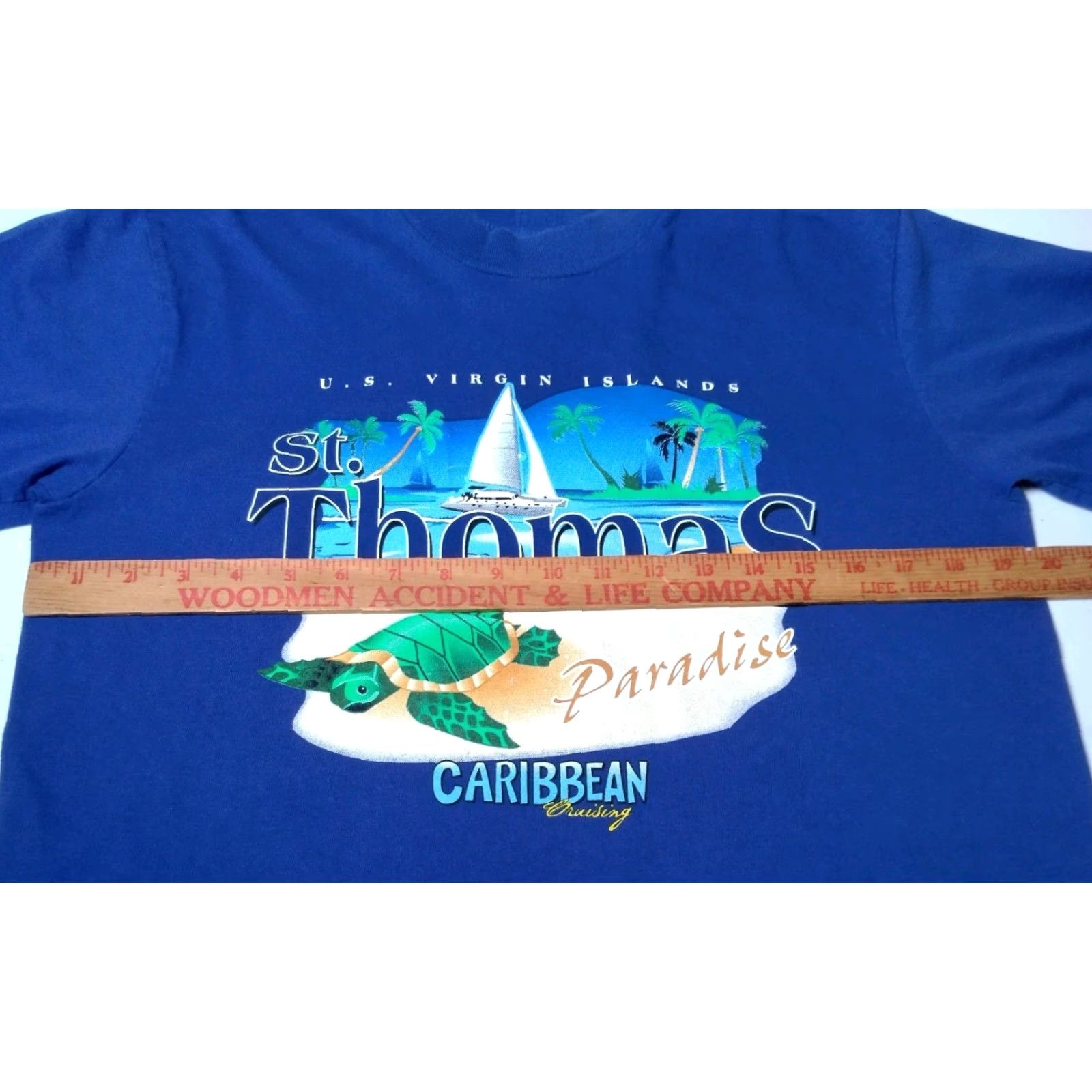 Vintage VINTAGE Galapago T-Shirt US Virgin Islands St. Thomas Blue Short Sleeve Crew Neck M Size US M / EU 48-50 / 2 - 4 Thumbnail