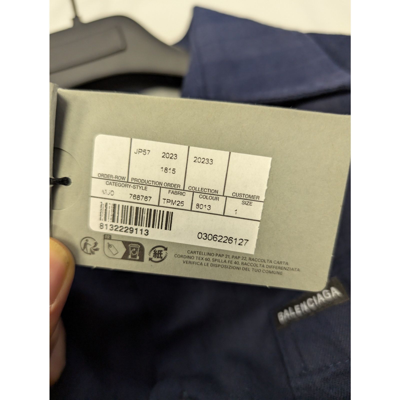 Balenciaga o1rshd1 Overdye Cotton Check Lined Shirt in Navy / Dark Navy Size US S / EU 44-46 / 1 - 22 Thumbnail
