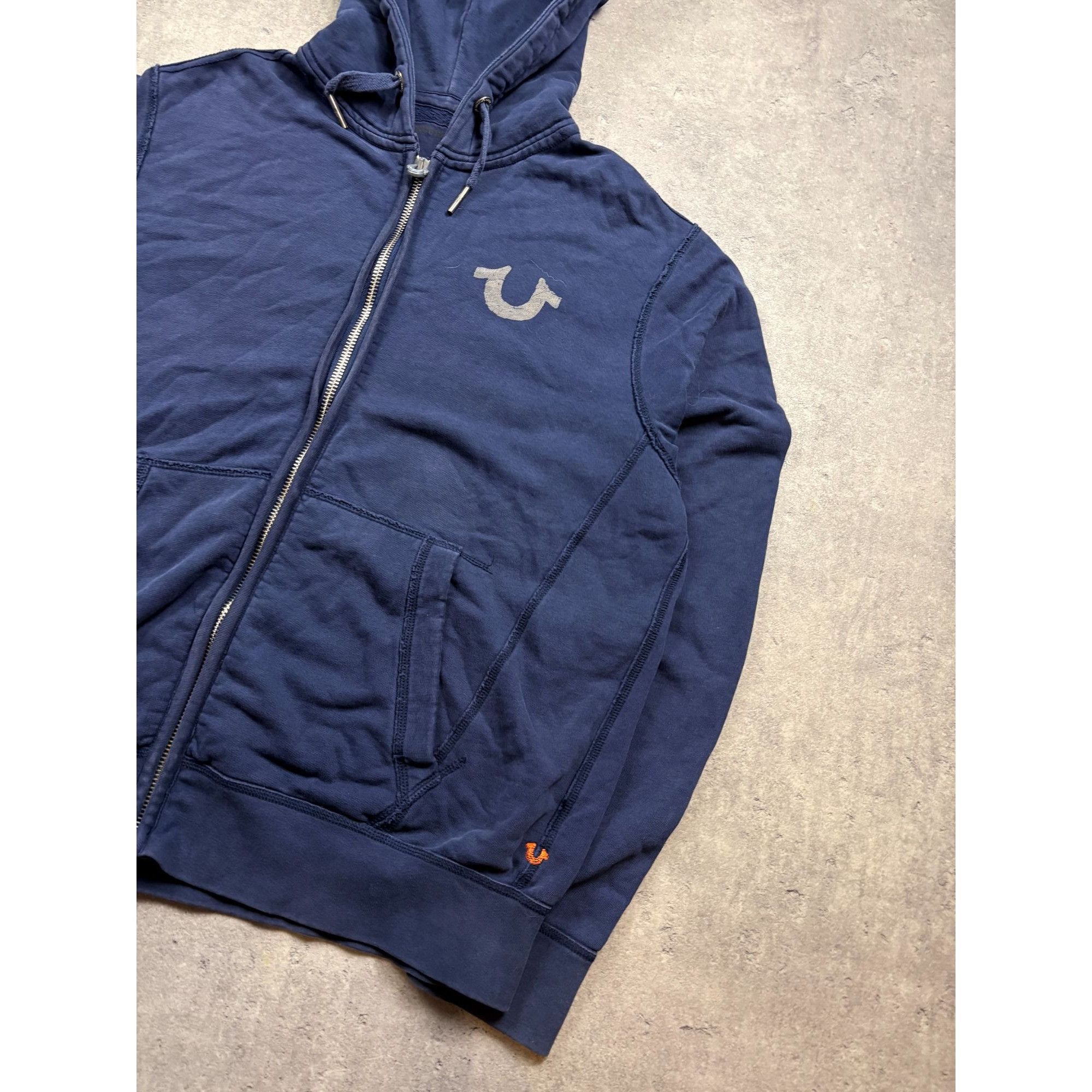 True Religion True Religion Mens Navy Full-Zip Hoodie With Drawstring Hood Size US XXL / EU 58 / 5 - 2 Thumbnail