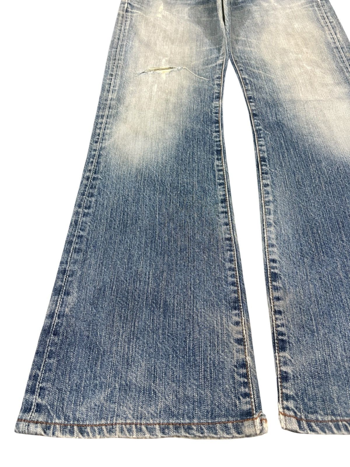 Edwin Vintage Japanese Edwin 503 Rebel Distressed Flare Jeans Size US 30 / EU 46 - 6 Thumbnail