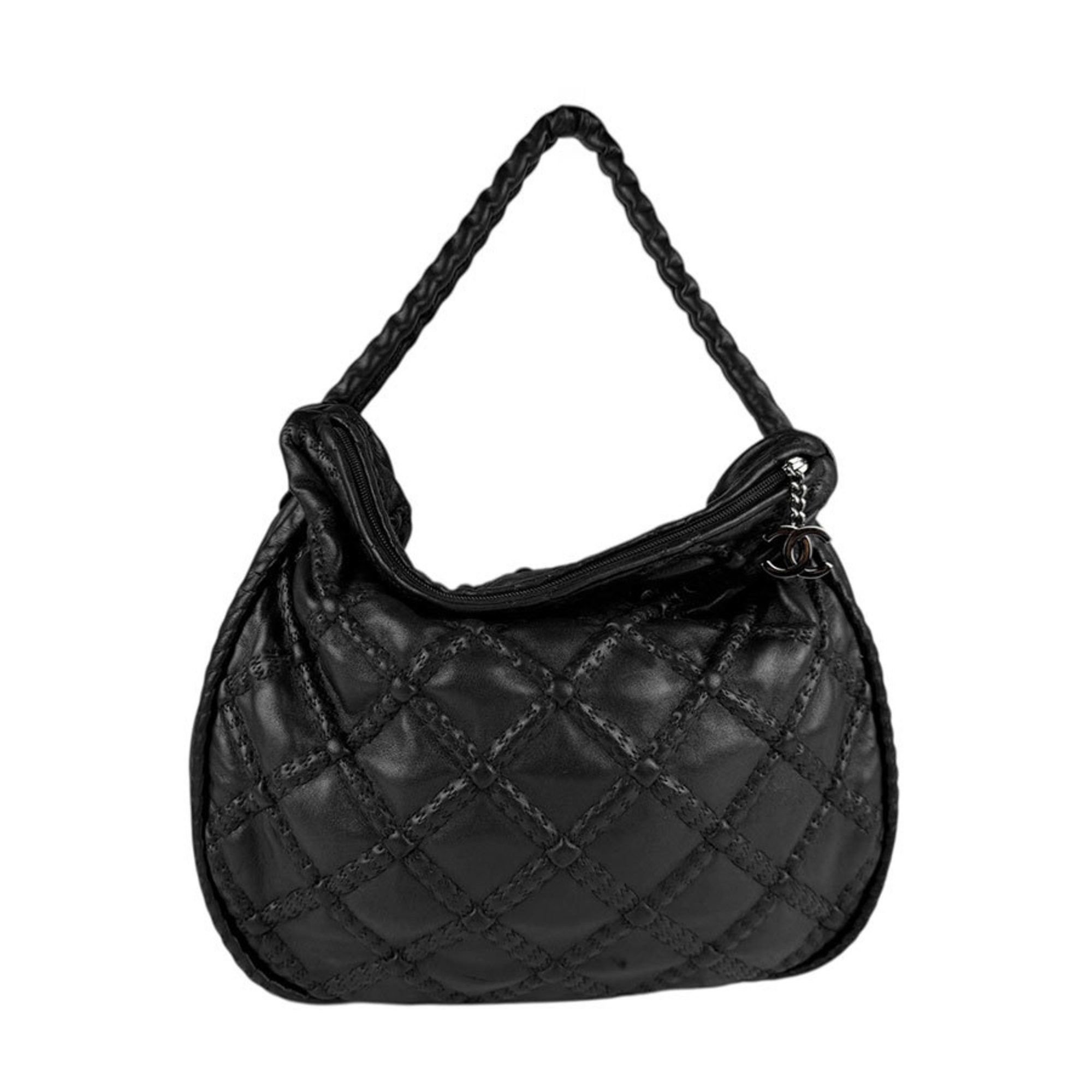 Chanel Shoulder Bag Ultra Stitch Leather Black Women's Z5268
