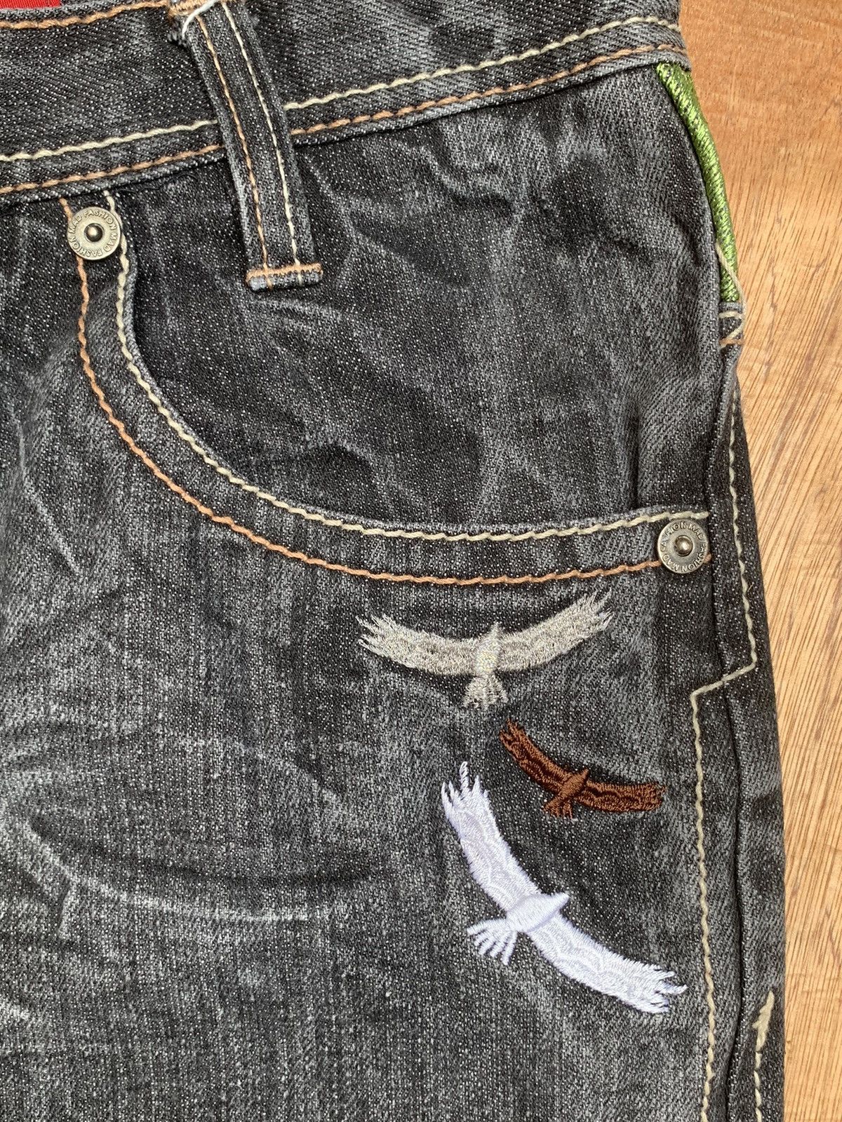 Art Comes First Mad Fashion Embroidered and Paint Print Denim Pants Size US 32 / EU 48 - 12 Thumbnail