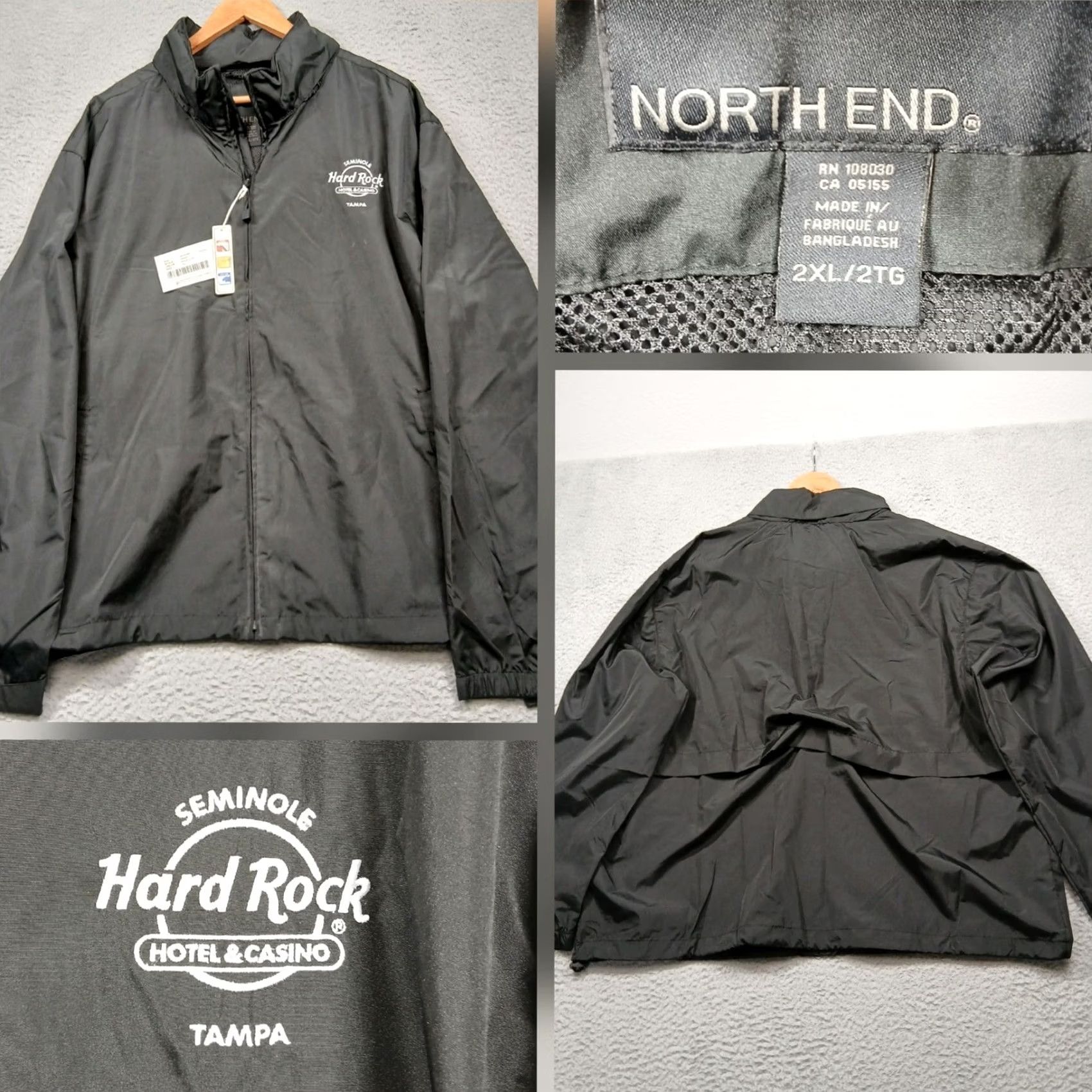 Vintage North End Jacket Windbreaker Mens 2XL Black Logo Full Zip Lightweight Casual Travel Outdoors Size US XXL / EU 58 / 5 - 2 Thumbnail