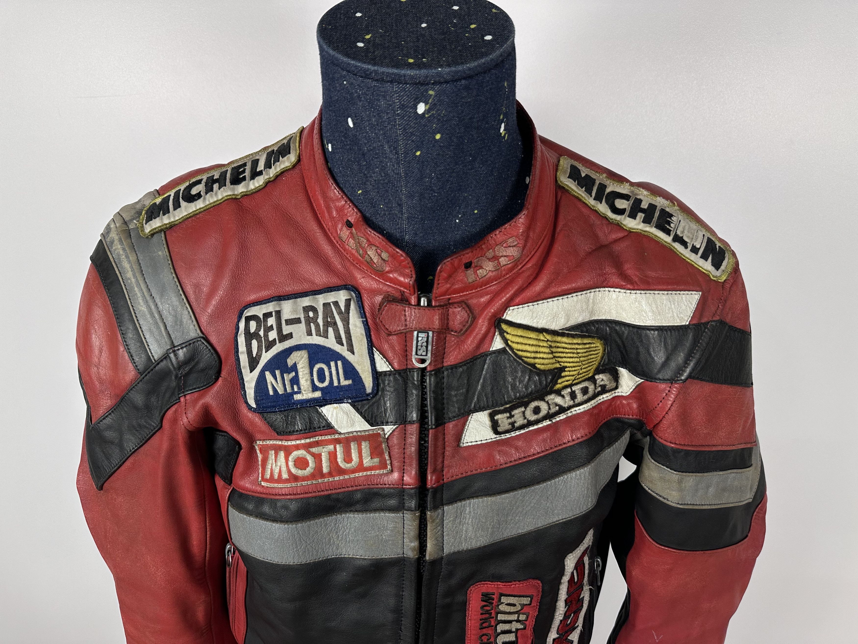 Vintage Honda Motul Suzuki Racing Vintage Leather Moto IXS Jacket Size US L / EU 52-54 / 3 - 3 Thumbnail