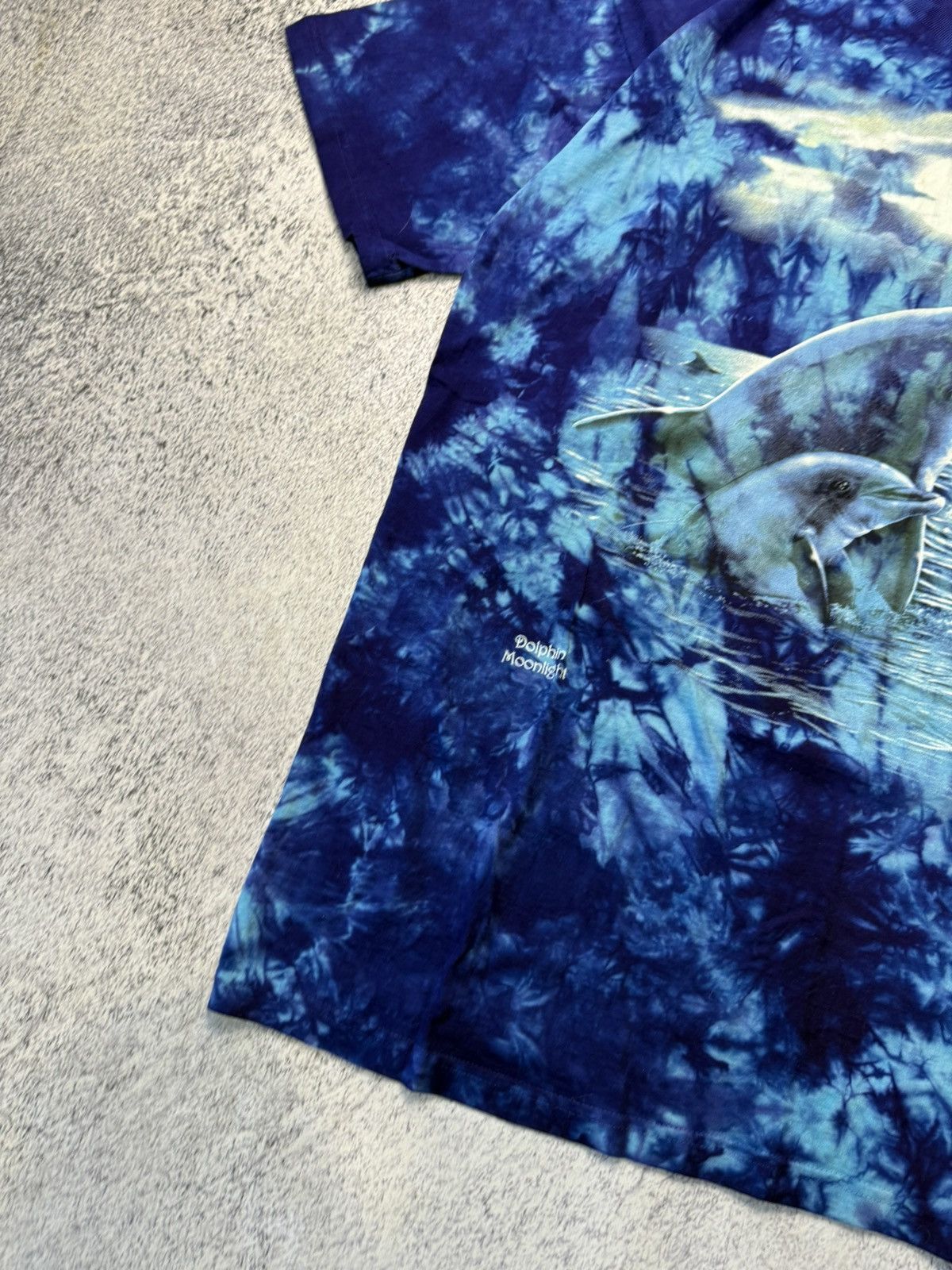 The Mountain Vintage Planet Earth Dolphin Moonlight Tie Dye Shirt Size US XL / EU 56 / 4 - 10 Thumbnail