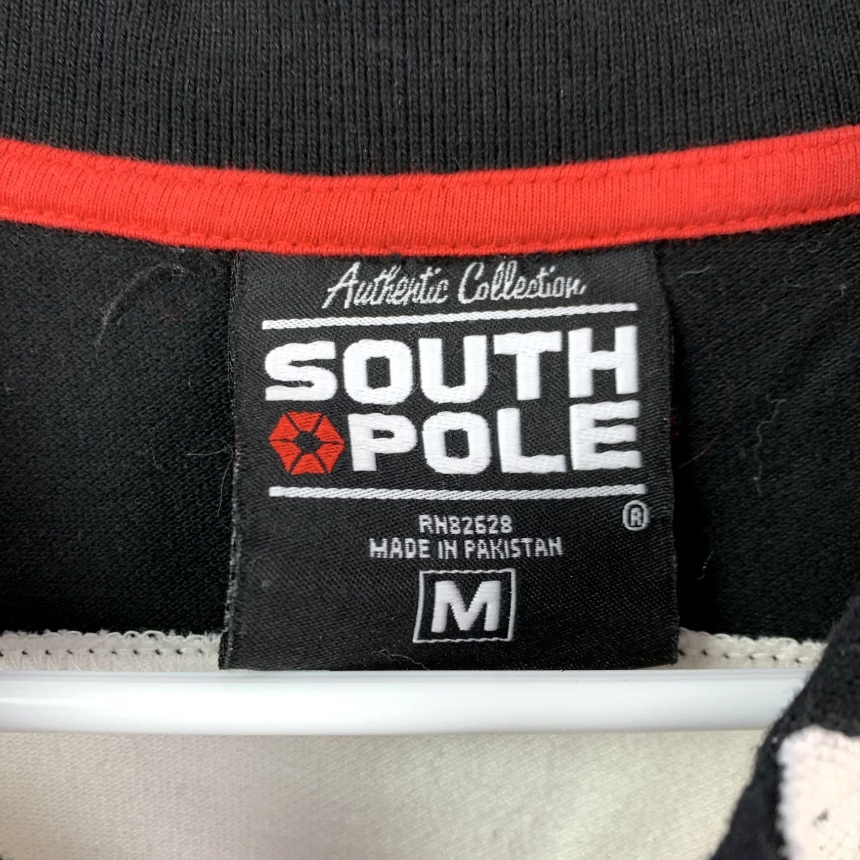 Southpole VINTAGE Southpole Polo Shirt Striped Short Sleeve Button M Black Red White Mens Polo Shirt, Casual, Cotton, 40 Chest, 29 Length, Breathable Size US M / EU 48-50 / 2 - 3 Thumbnail