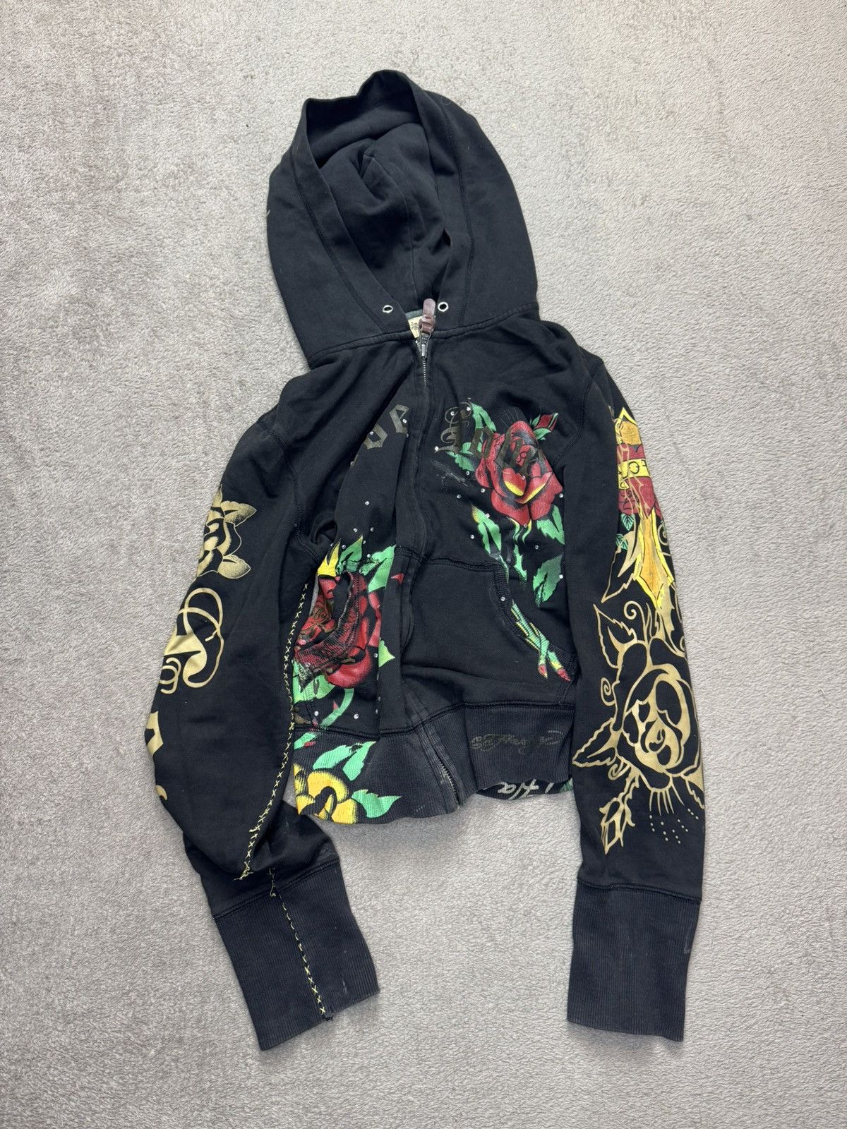 Japanese Brand Lobe Y2K Faded Rhinestone Hoodie Hysteric Glamour LGB style Size US S / EU 44-46 / 1 - 1 Thumbnail