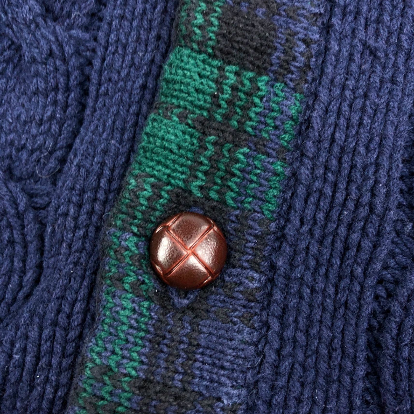Gap VINTAGE Gap Cardigan Sweater Mens M Cable-Knit 80s Blue Size US M / EU 48-50 / 2 - 4 Thumbnail