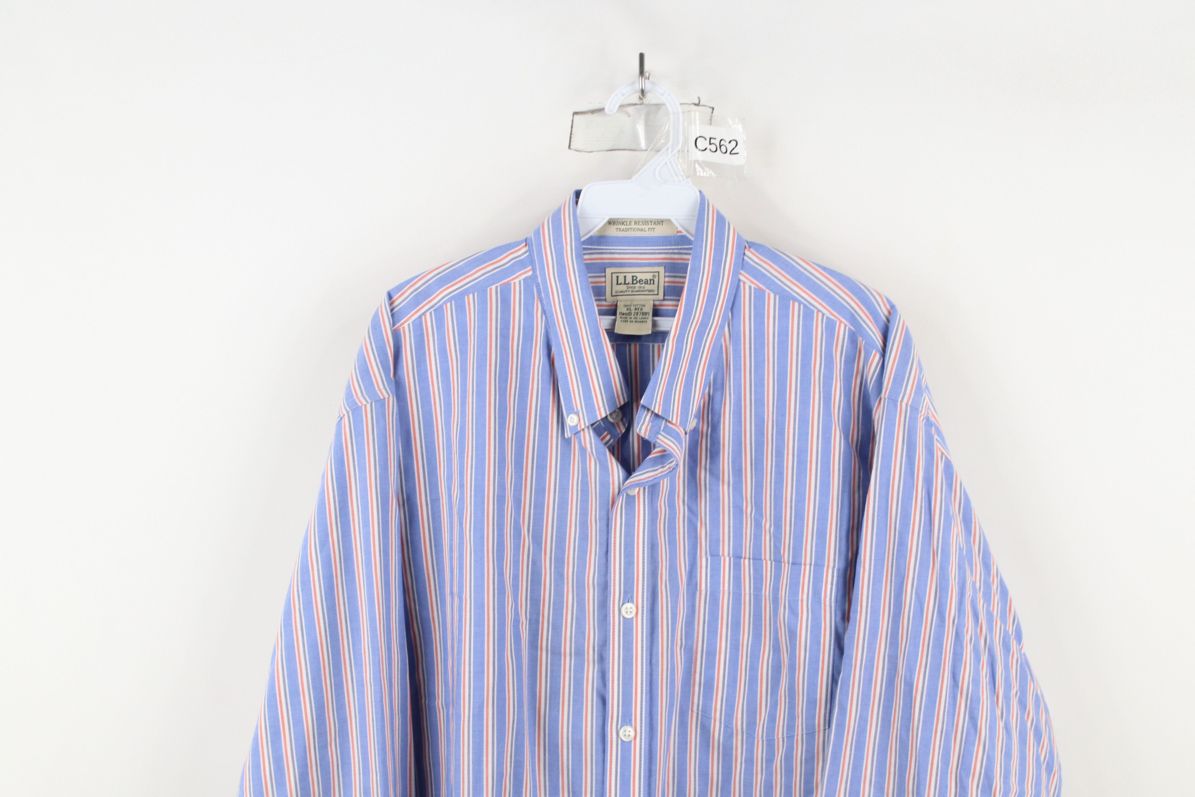 L.L. Bean × Vintage Vintage LL Bean Wrinkle Resistant Striped Button Down Shirt Size US XL / EU 56 / 4 - 2 Thumbnail