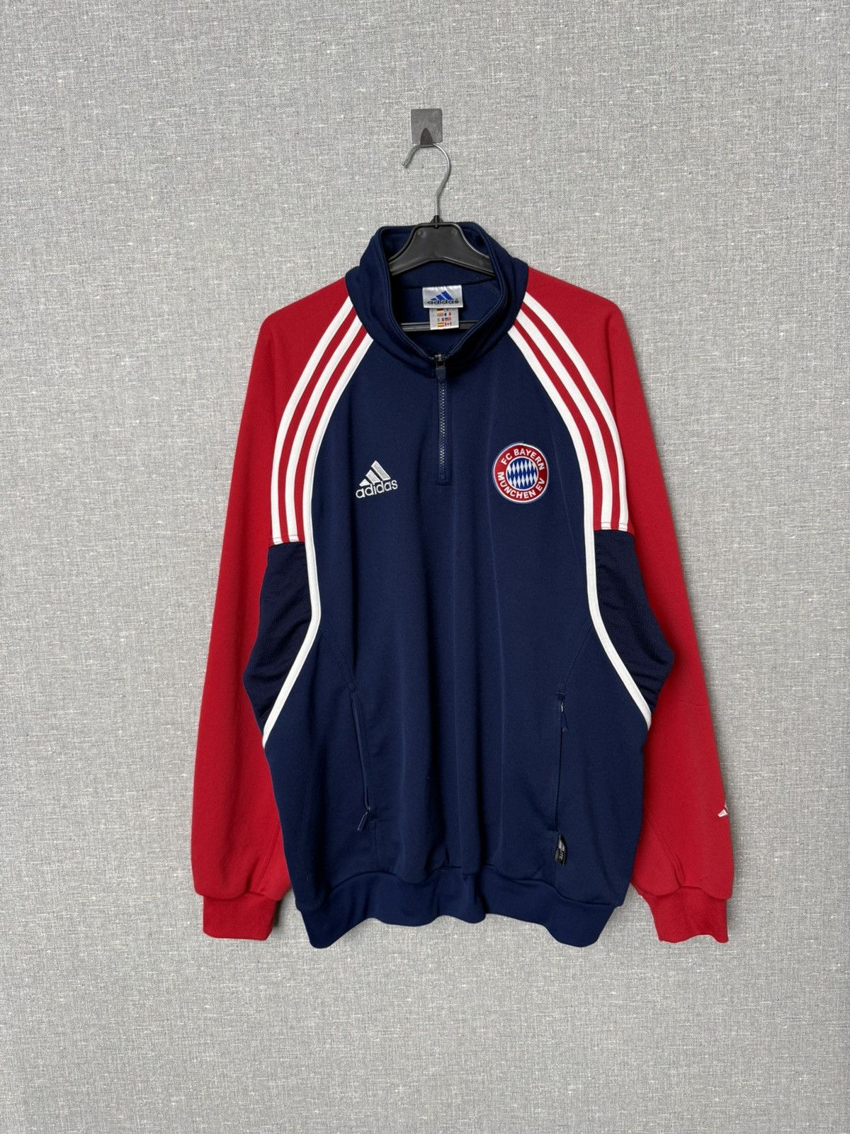 Adidas Vintage Bayern Munich Football Track Top Jacket Quarter Zip Size US L / EU 52-54 / 3 - 1 Thumbnail