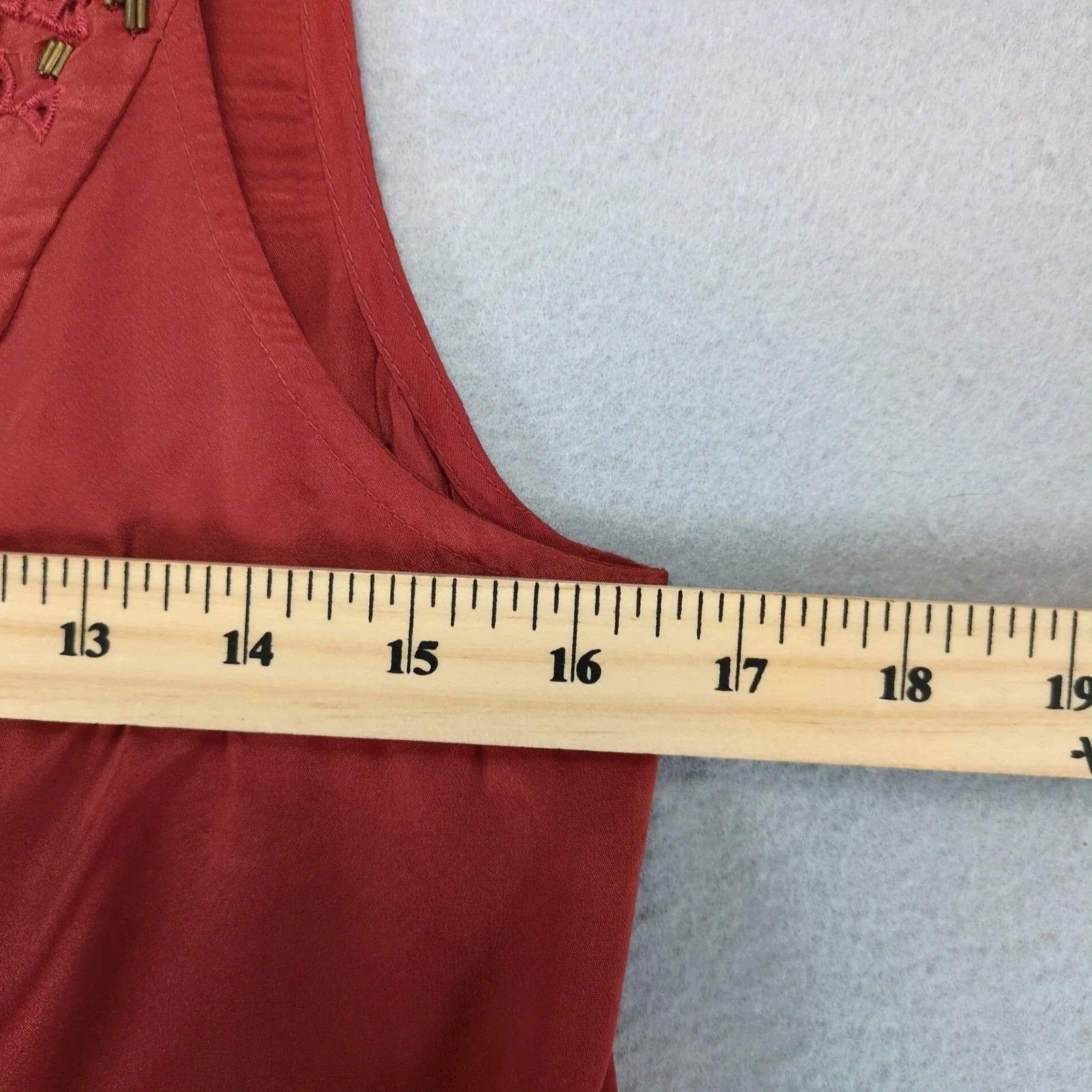 Other Ecote Rust Satin Brass Beaded V-Neck Mini Slip Dress S Size S / US 4 / IT 40 - 5 Thumbnail