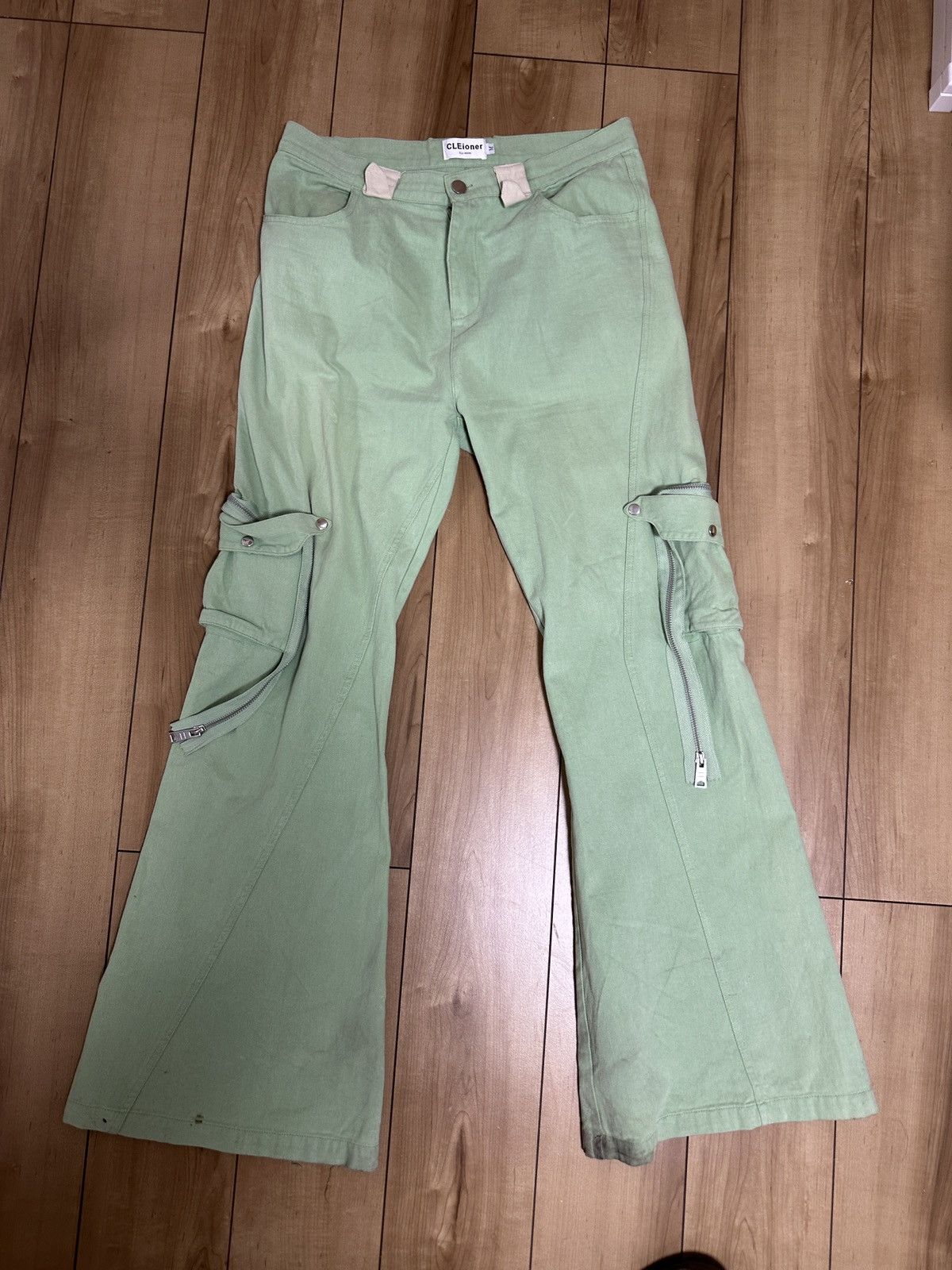 Cleioner Cleioner Zipper Cargo Flared Pants Size US 30 / EU 46 - 8 Thumbnail