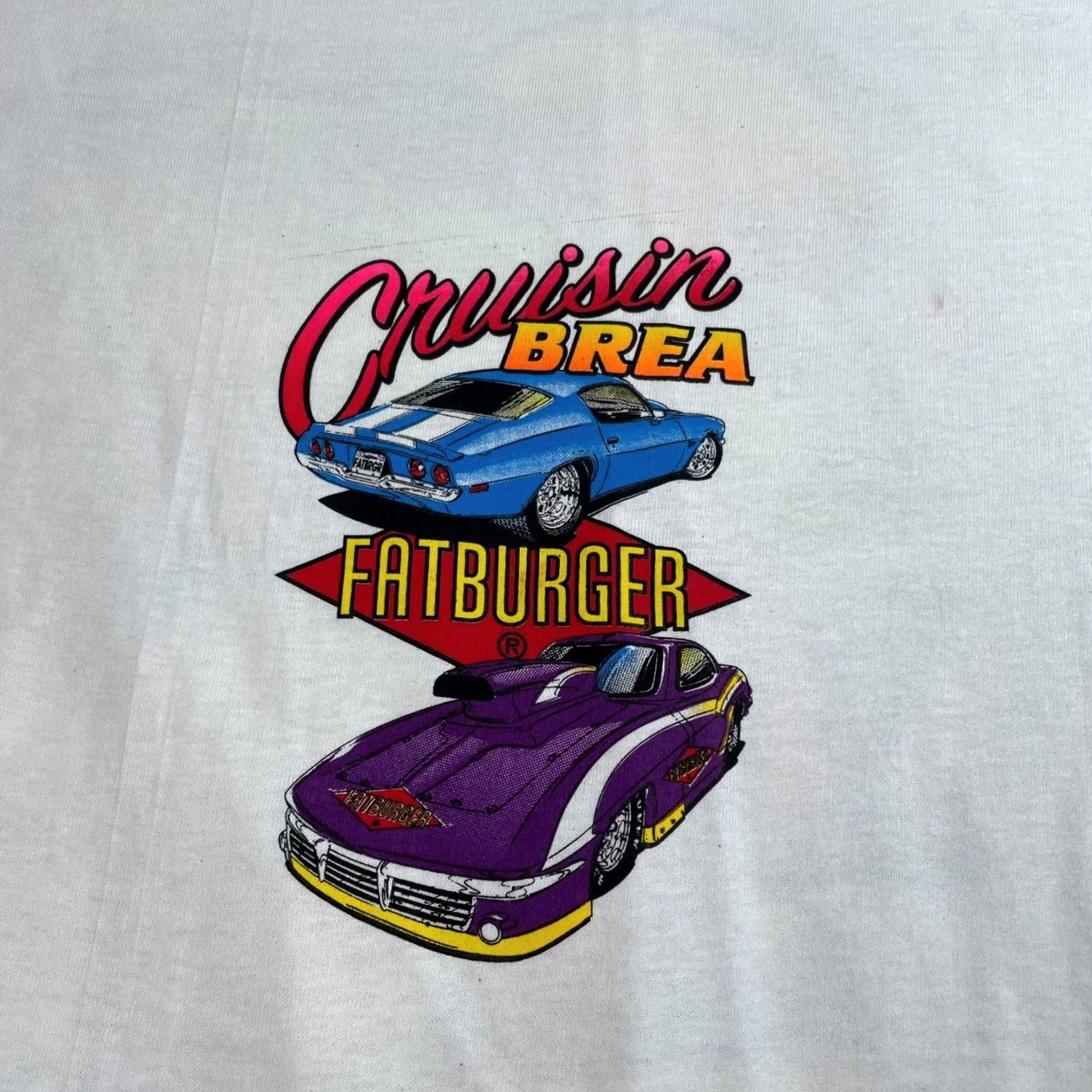 Hanes VINTAGE Hanes Fatburger Tshirt Men 2XL White Cotton Crew Neck Short Sleeve Cars 90s California Y2K Size US XXL / EU 58 / 5 - 3 Thumbnail