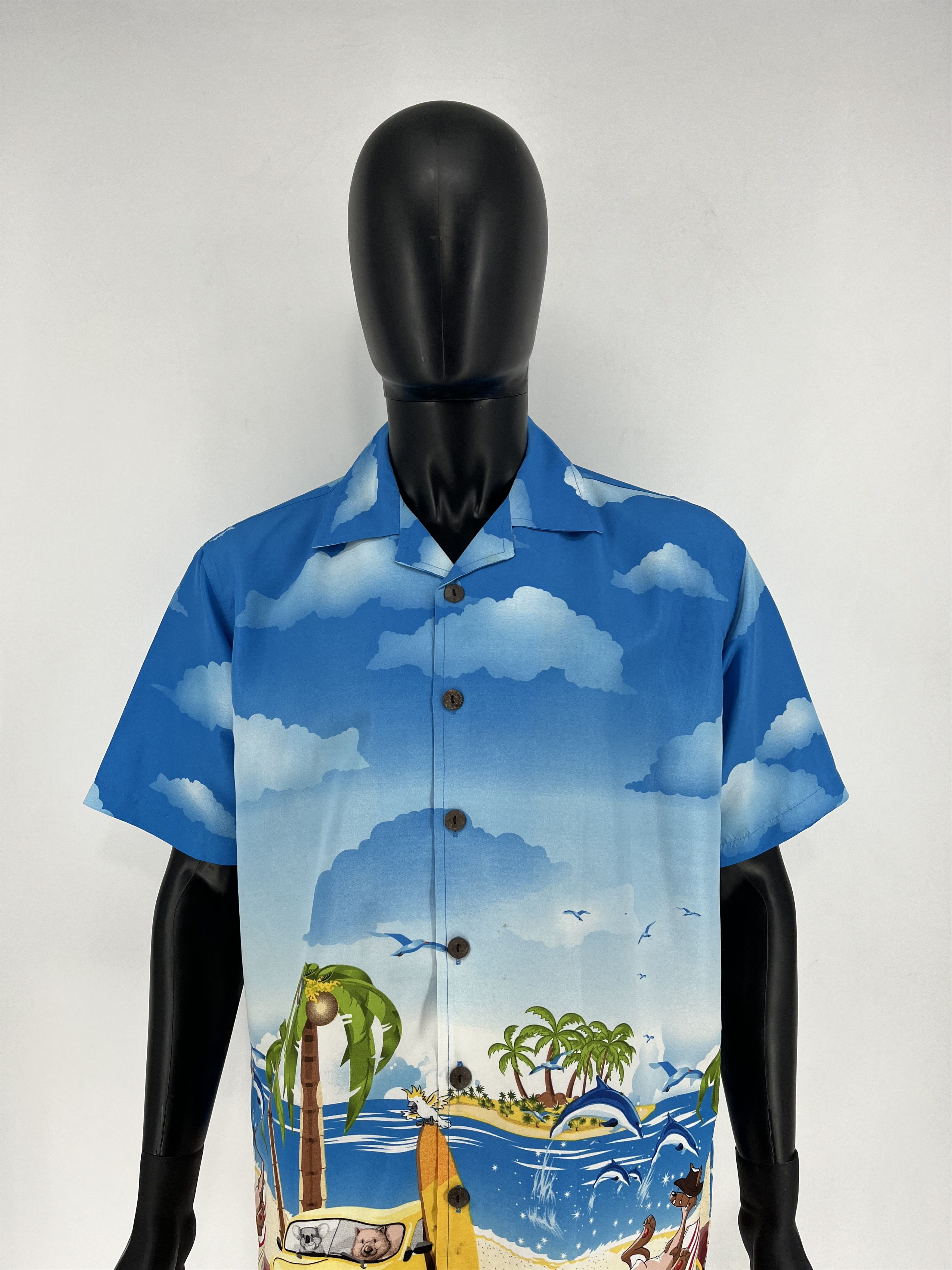 Vintage Men’s Crazy Hawaiian Shirt Short Sleeve True Face Size L Size US L / EU 52-54 / 3 - 1 Thumbnail