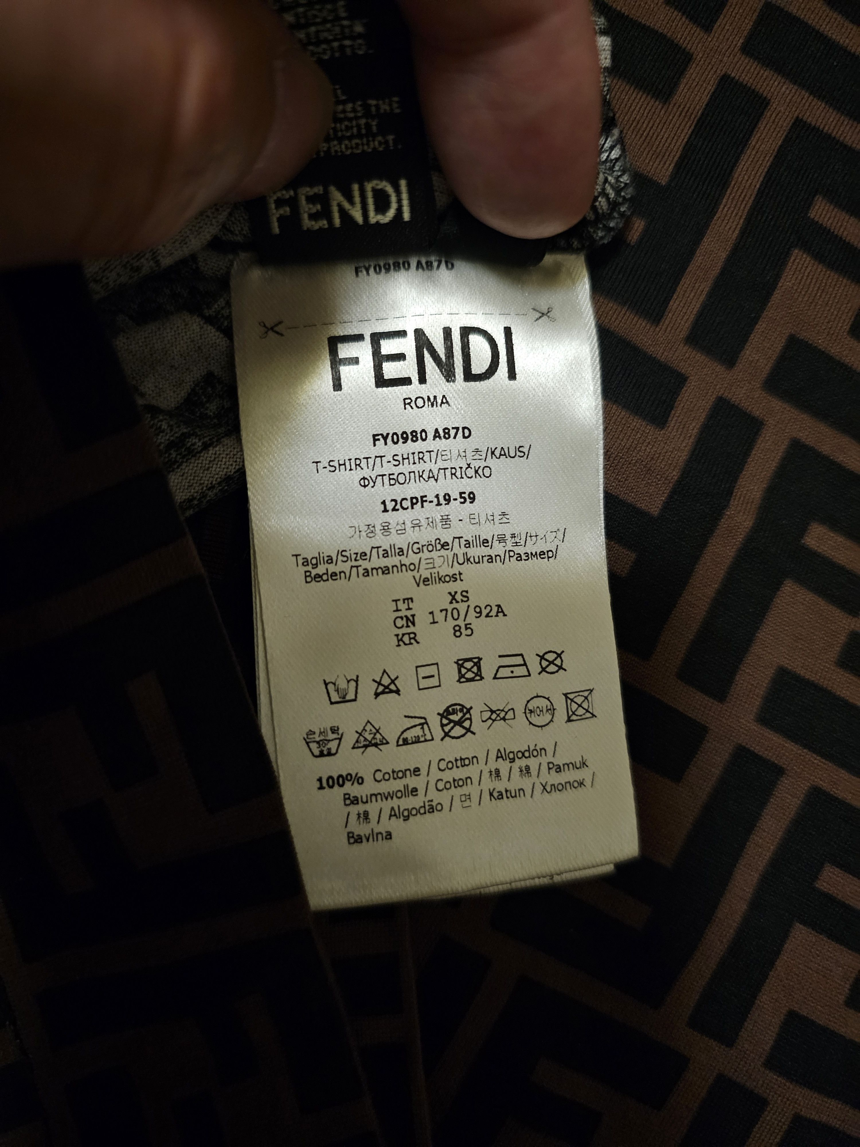 Fendi FENDI Men's Full Logo Print Oversize T-Shirt Size XS Like M Size US XS / EU 42 / 0 - 6 Thumbnail