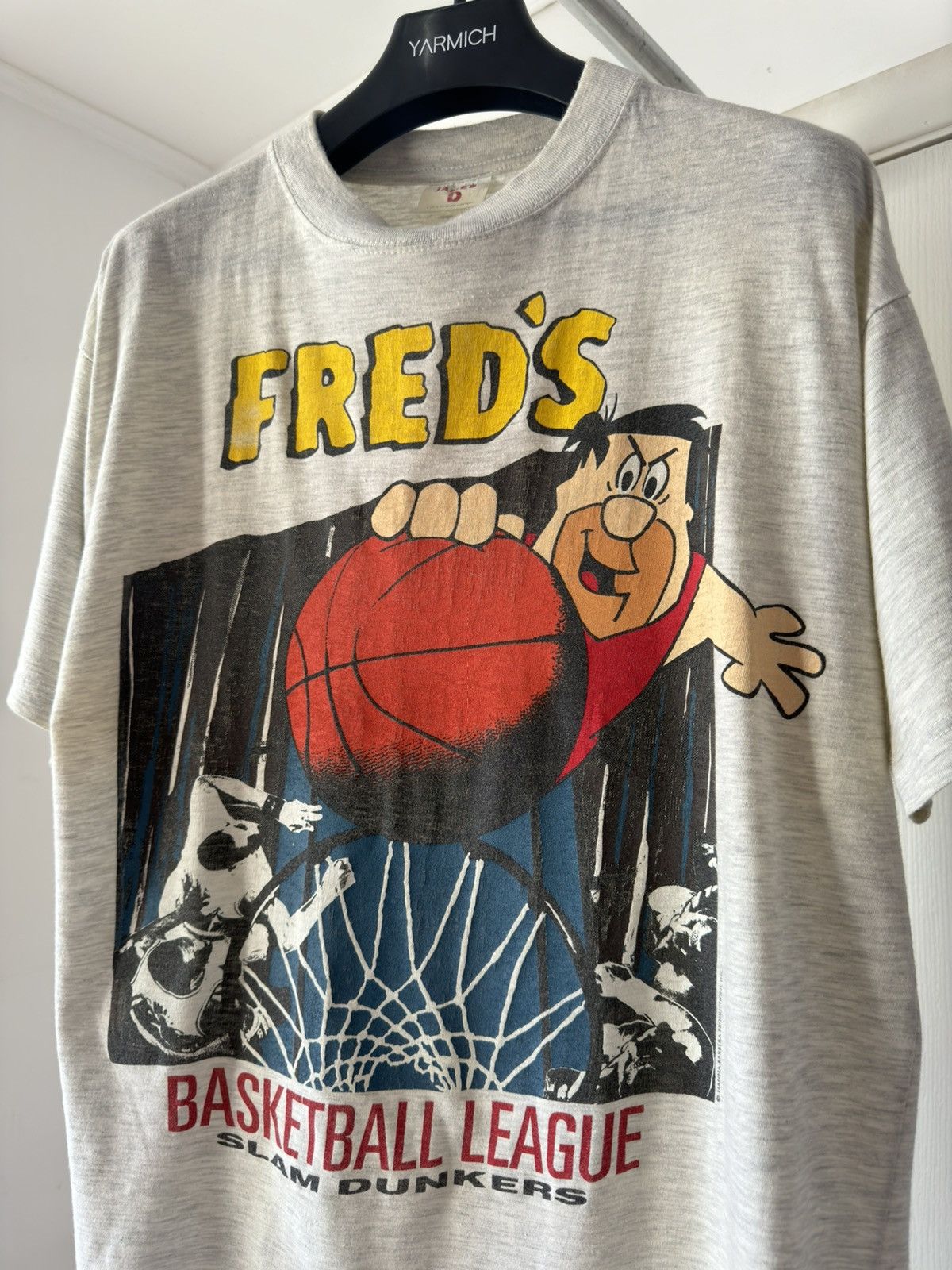 Cartoon Network × Vintage Vintage 1991 FLINTSTONES Basketball Fred Tee Single Stitch Size US M / EU 48-50 / 2 - 2 Thumbnail