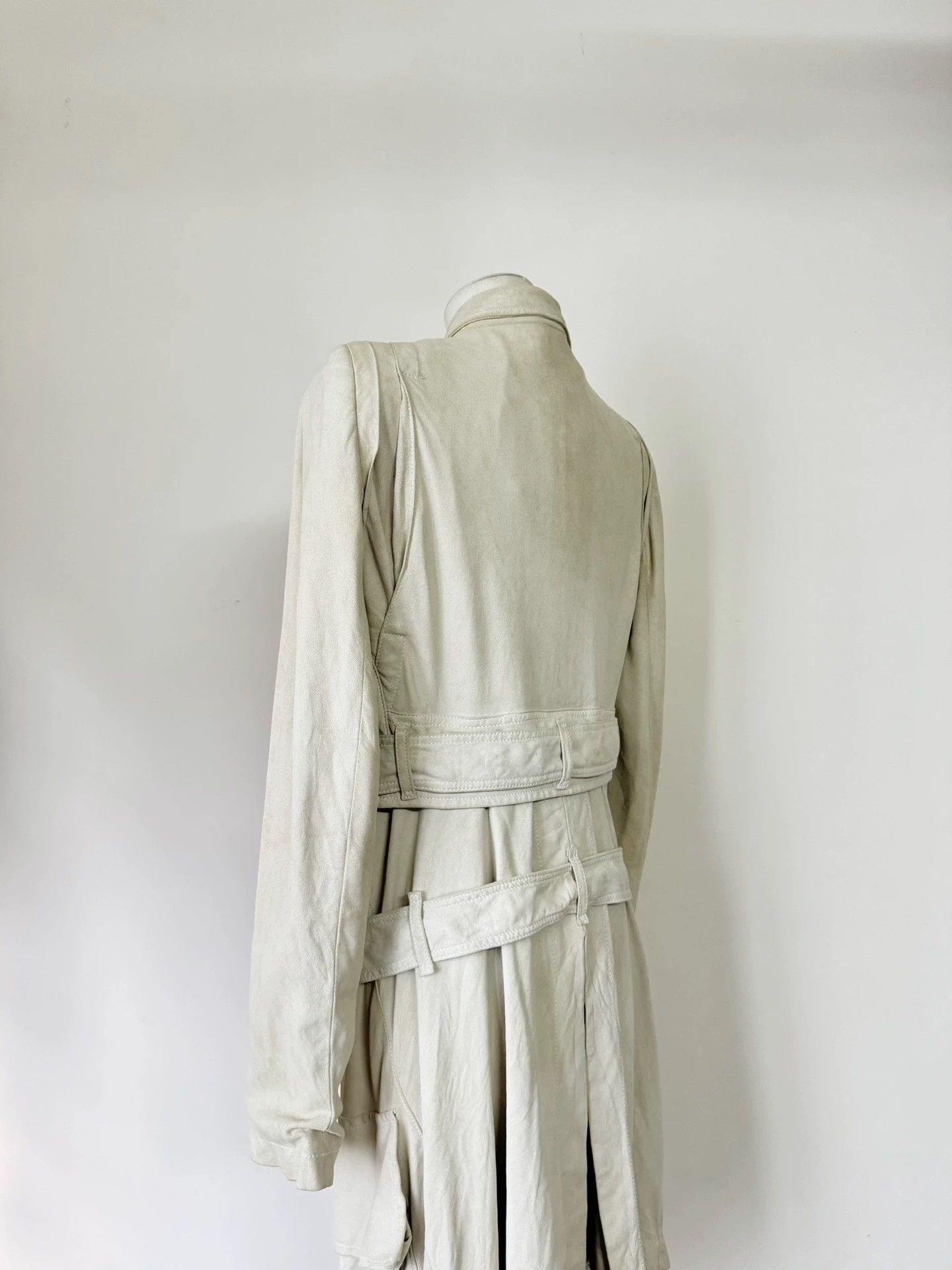 Ann Demeulemeester AnnDemeulemeester 04SS Runway Long Sheepskin Coat 40 White Size S / US 4 / IT 40 - 6 Thumbnail