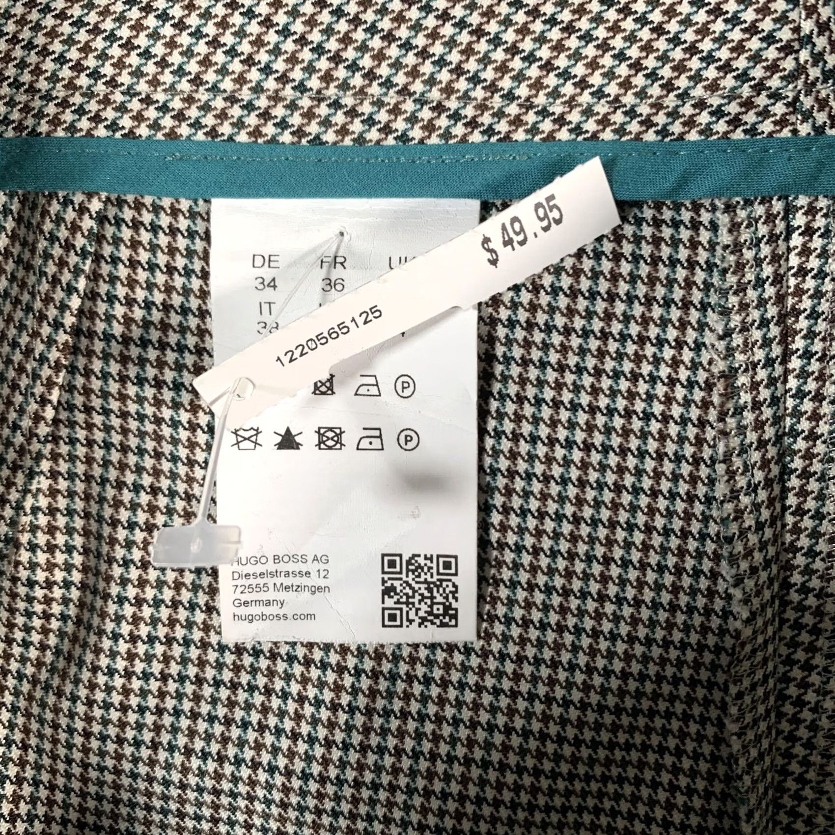 Vintage VINTAGE Boss Pants Womens 4 Brown Houndstooth Slim Fit Dress Trouser Office Germany Size 26" / US 2 / IT 38 - 7 Thumbnail