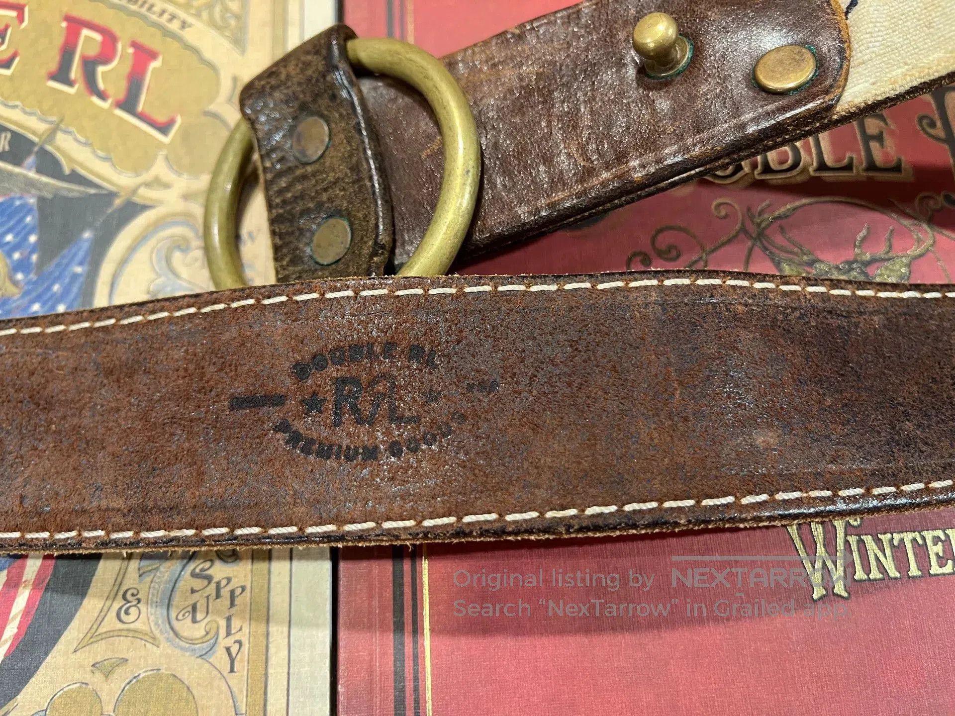 RRL Ralph Lauren rrl limited edition leather belt by ralph lauren. Size ONE SIZE - 5 Thumbnail